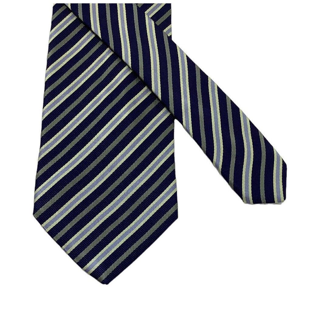 Bally BALLY Blue Striped Luxury Designer Silk Tie Made In Italy W: Size ONE SIZE - 4 Thumbnail