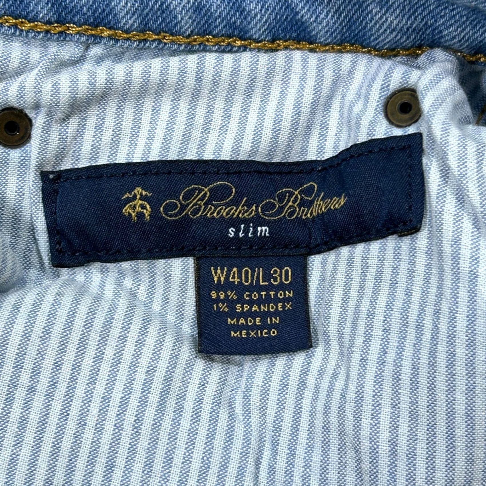 Brooks Brothers Brooks Brothers Slim Stretch Jeans Light Wash Denim Cotton Blend 40x30 Size US 40 / EU 56 - 6 Thumbnail