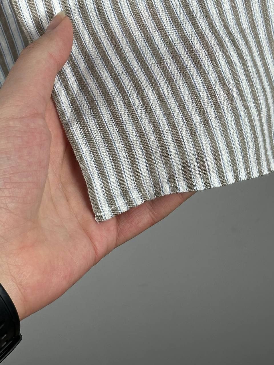 Massimo Dutti Massimo Dutti Luxury Beige Striped Linen Shirt Size US M / EU 48-50 / 2 - 8 Thumbnail