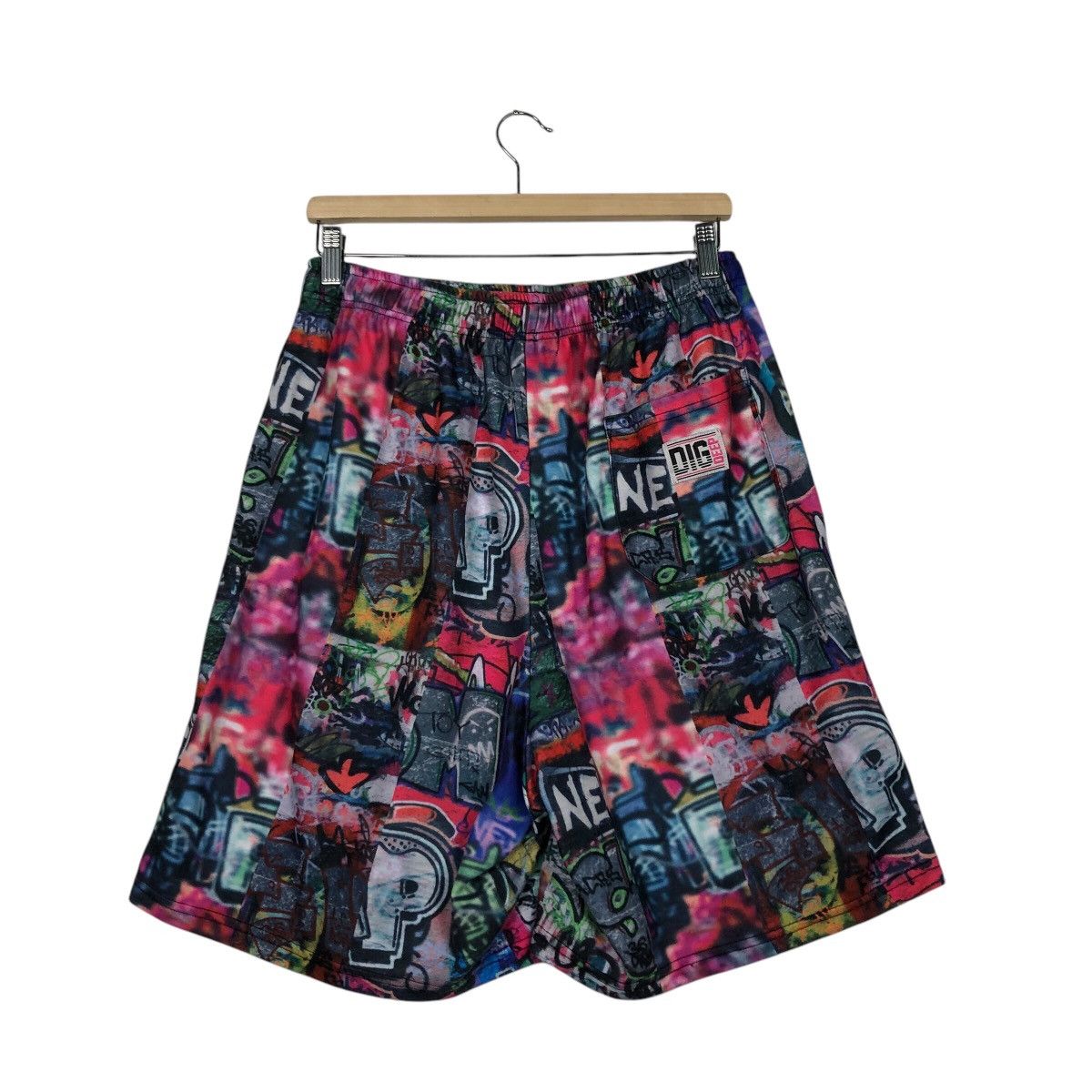 Japanese Brand 📌Vintage Short Pants Dig Deep Full Print Punk Design Size US 30 / EU 46 - 10 Thumbnail