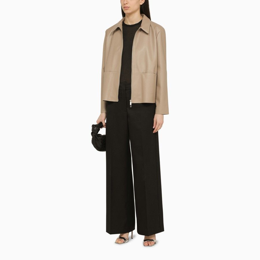 Calvin Klein o1d2blof0824 Short Regenerated Leather Jacket in Beige Size M / US 6-8 / IT 42-44 - 2 Thumbnail