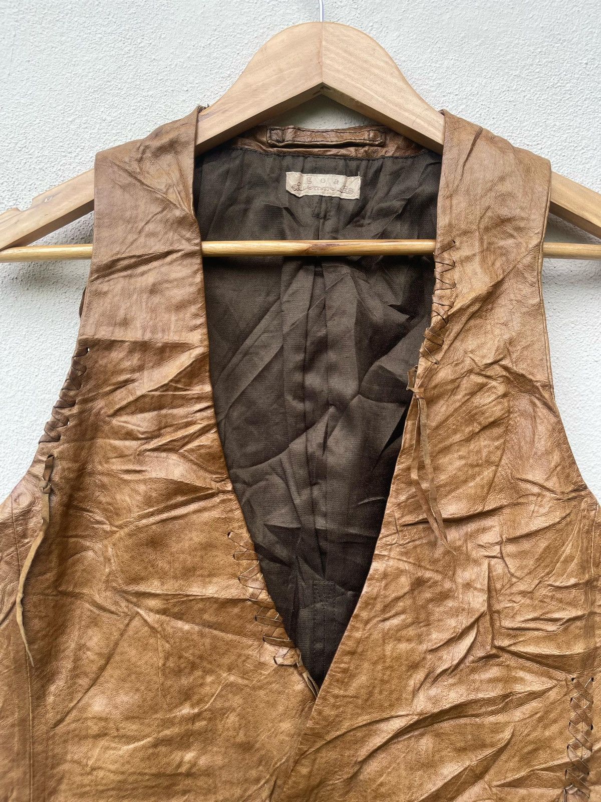If Six Was Nine × Japanese Brand × Le Grande Bleu (L.G.B.) GOA Deconstructed Leather Vest Jacket Size US M / EU 48-50 / 2 - 4 Thumbnail