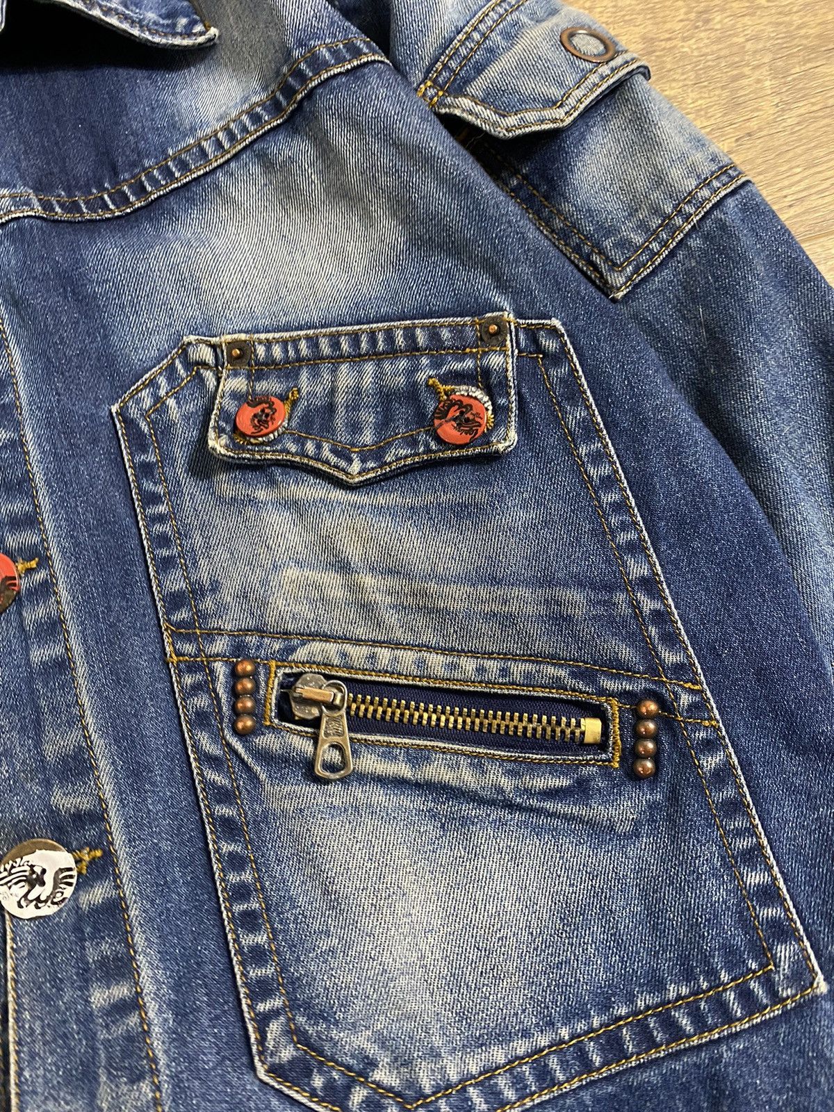 Vintage "WE JUST ANGELS" Denim Jacket Size US L / EU 52-54 / 3 - 5 Thumbnail