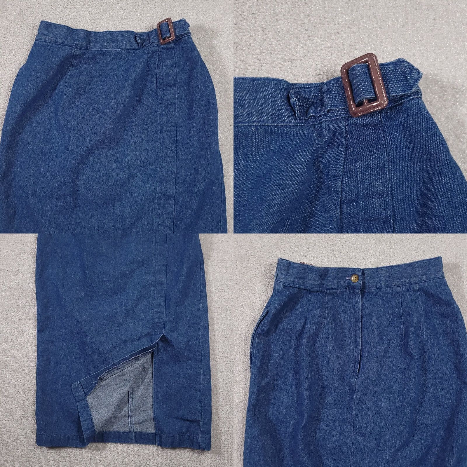 Talbots VINTAGE Talbots Skirt Womens 8 Blue Maxi A-Line Denim Prairie Cottage 90s Size 30" / US 8 / IT 44 - 8 Thumbnail