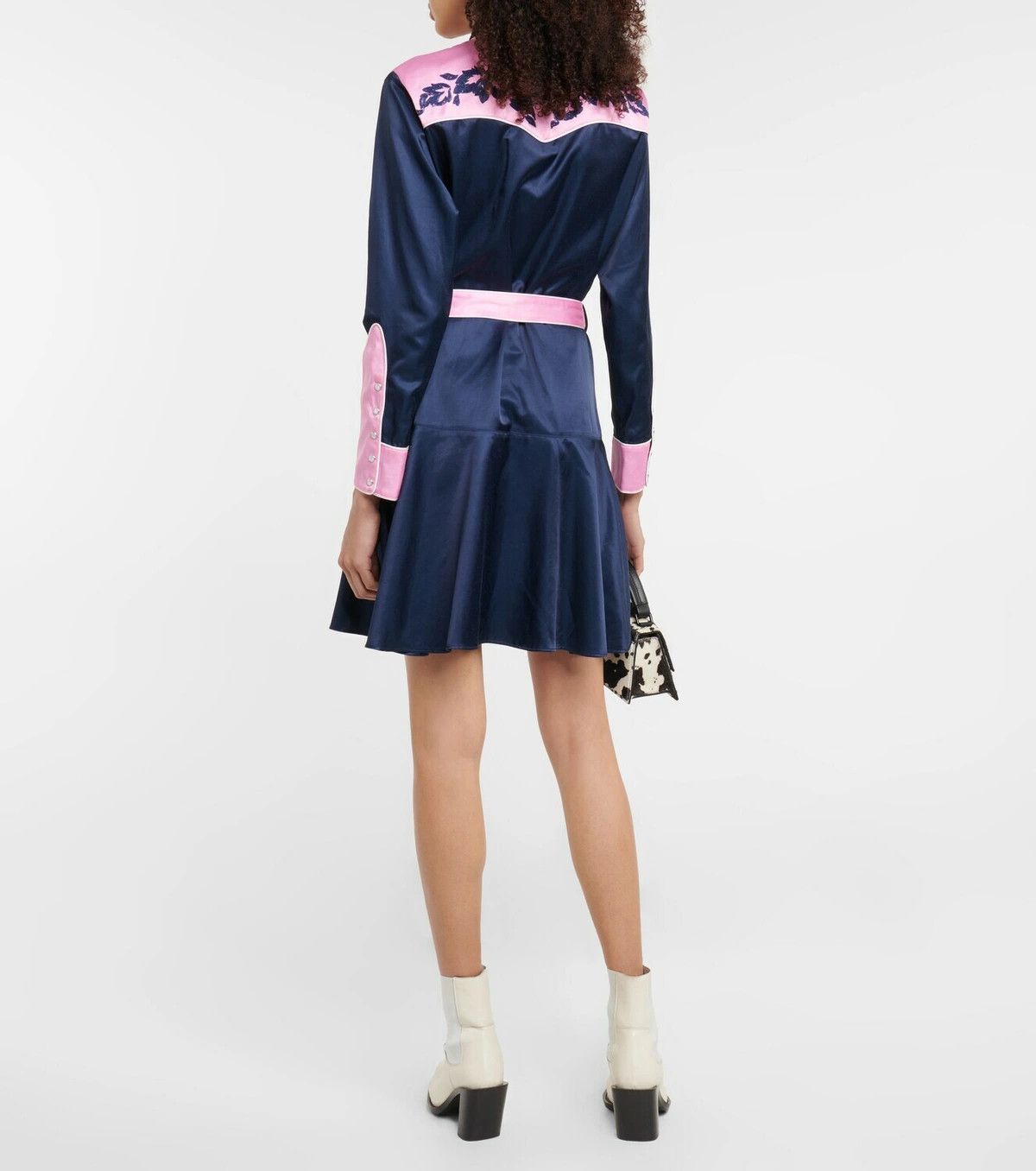 Kenzo o1y1025 Mini Dress in Midnight Blue/Pink Size S / US 4 / IT 40 - 3 Thumbnail