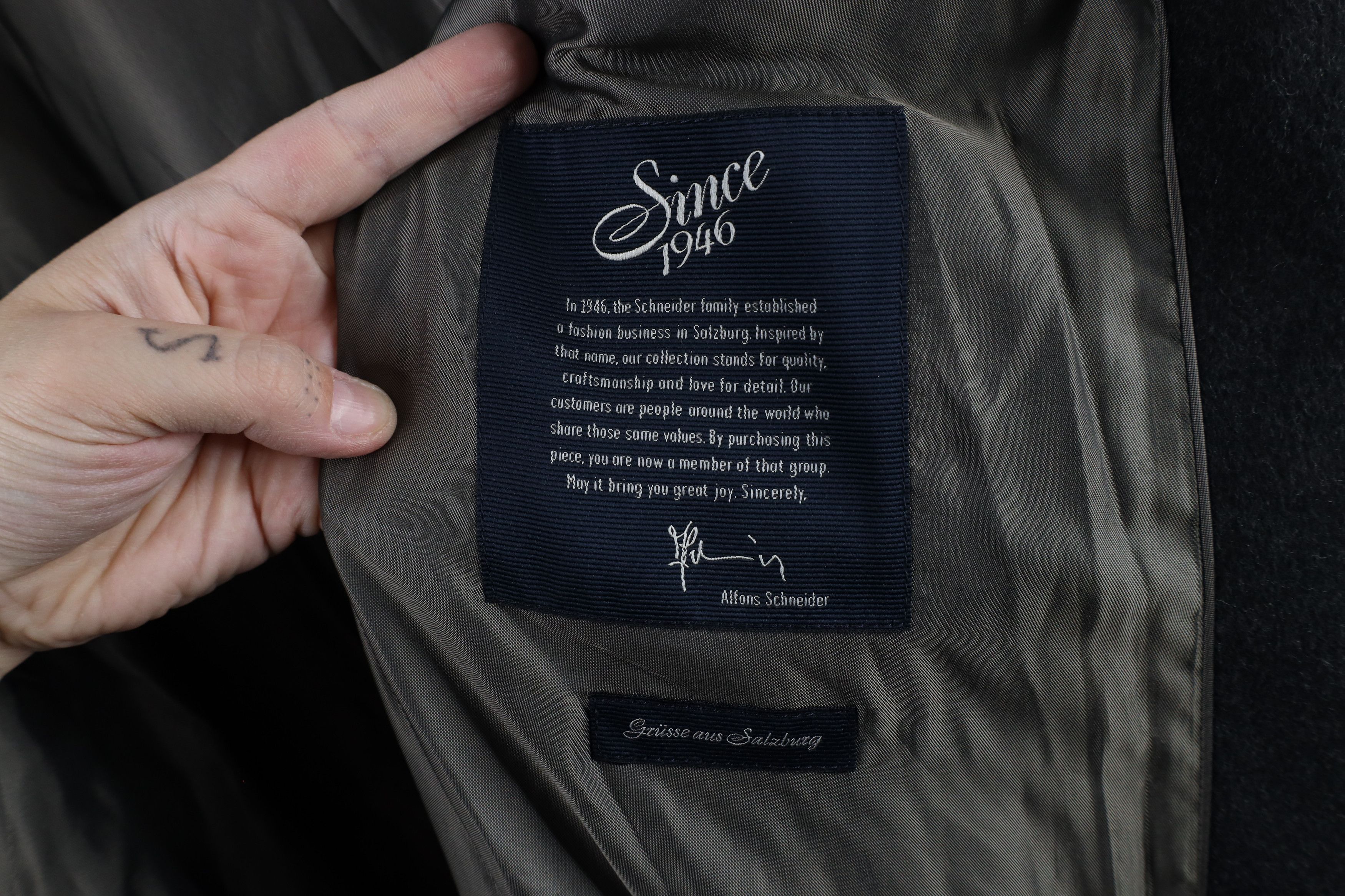 Schneiders × Vintage Schneiders Salzburg Blend Overcoat Jacket Dark Gray Size US XL / EU 56 / 4 - 8 Thumbnail