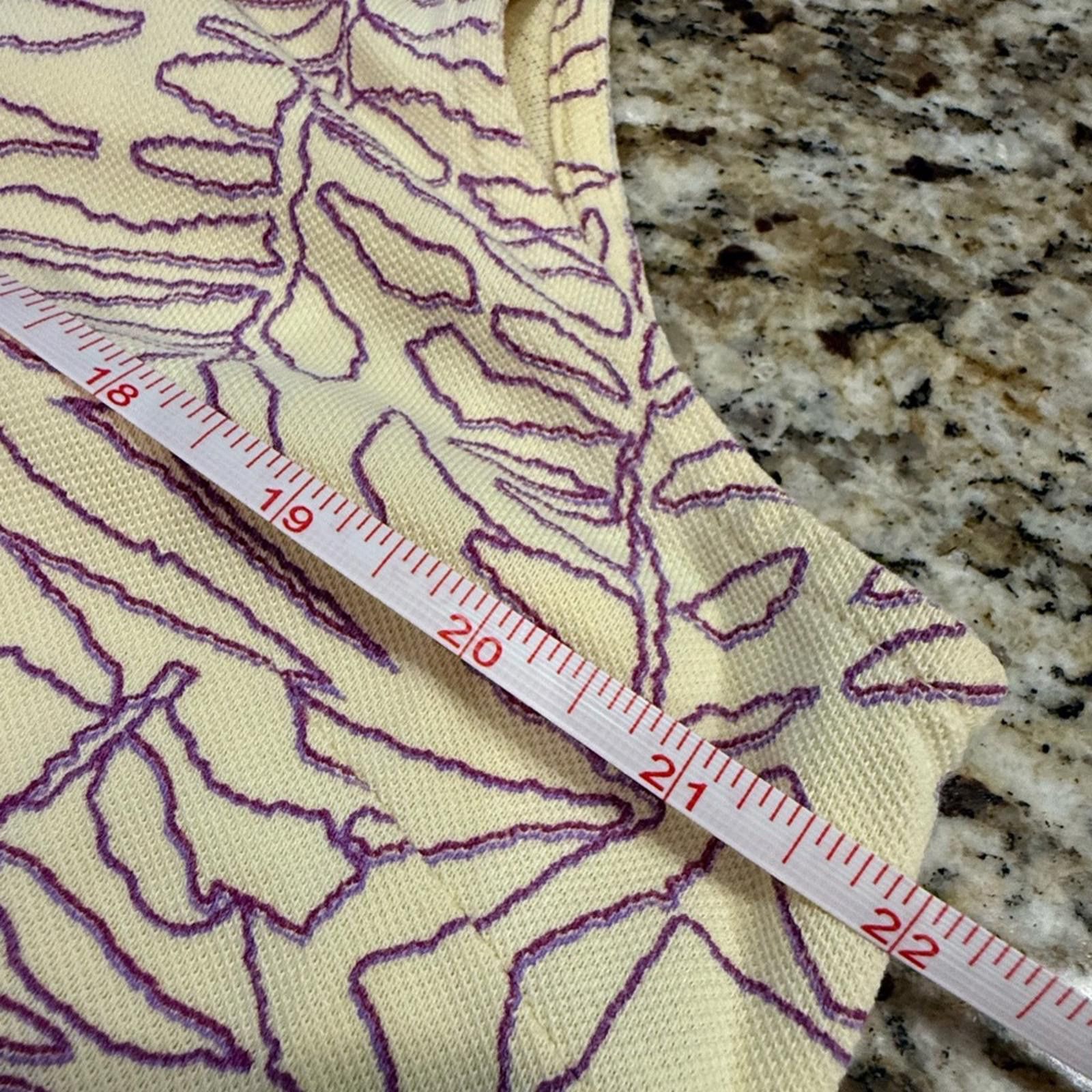 Ashworth Ashworth yellow button up tank purple leaf embroidery SZ LG Size L / US 10 / IT 46 - 8 Thumbnail