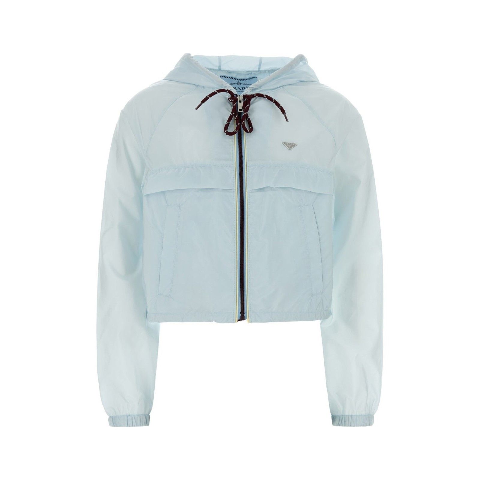PRADA Pastel Light-Blue Re-Nylon Windbreaker Jacket New & Au