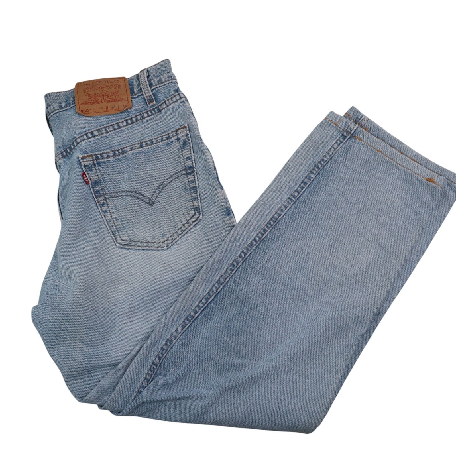 Levi's × Vintage Vintage Levis 550 USA Made Loose Fit Denim Jeans Size US 34 / EU 50 - 10 Thumbnail