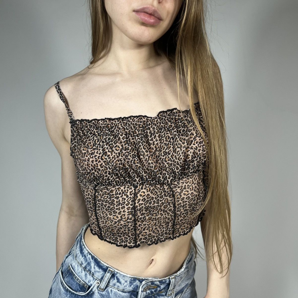Vintage Vintage Y2K Leopard Sexy Retro Tank Top Sleeveless Size S / US 4 / IT 40 - 2 Thumbnail