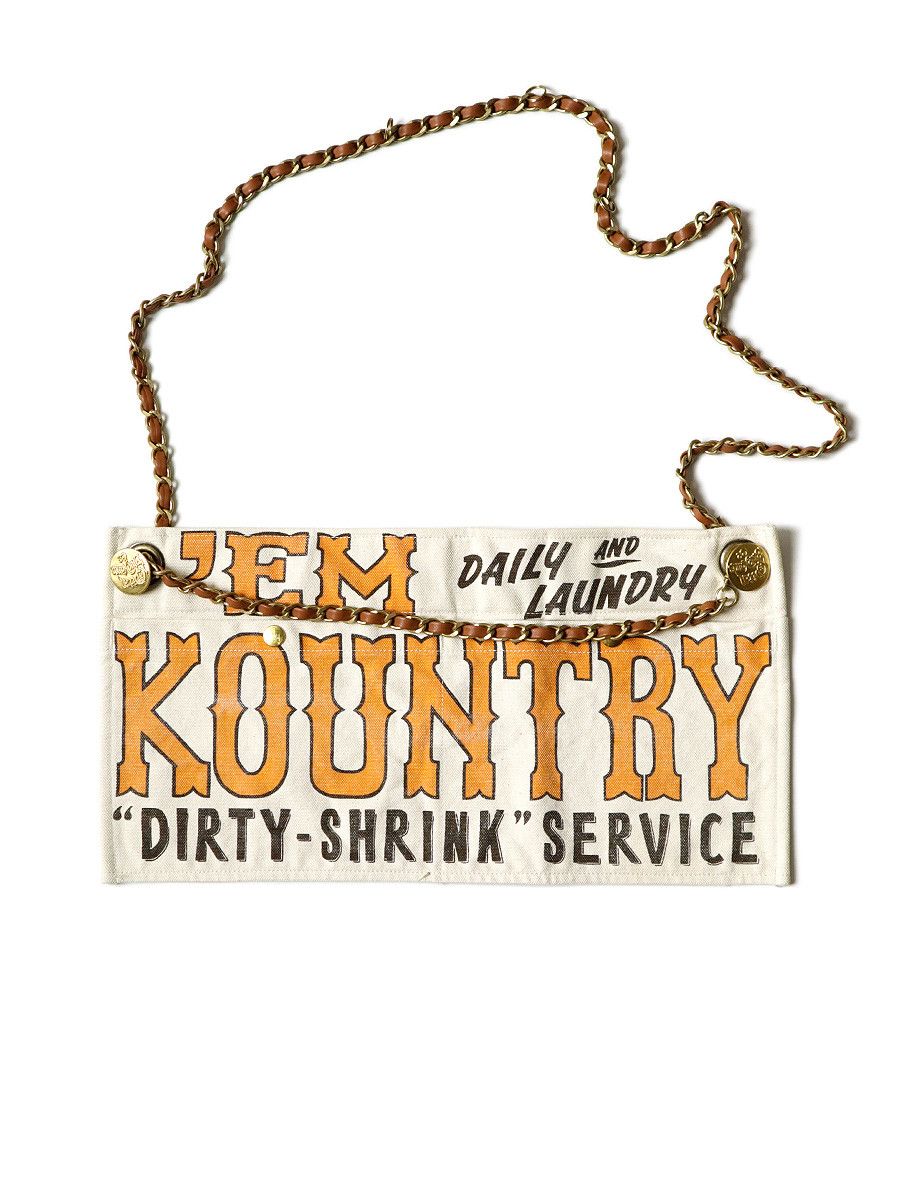 image of Kapital Chain 2 Way Em Kountry Advertising Apron in Cream Orange, Men's