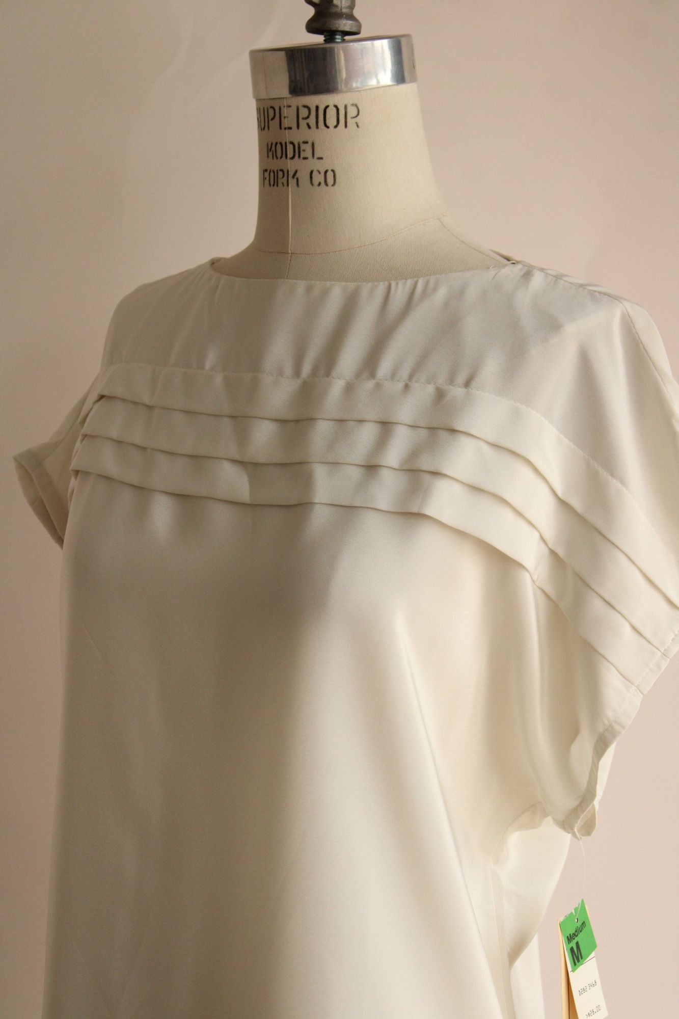Other Vintage 1980s Blouse, NWT Kaki Roberts Winter White Shirt, S Size M / US 6-8 / IT 42-44 - 7 Thumbnail