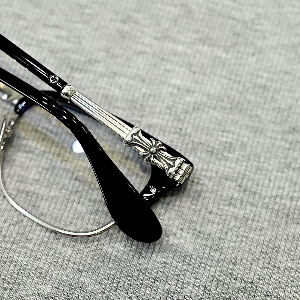 Chrome Hearts CHROME HEARTS BONENNOISSEUR II BLACK/BRUSHED SILVER GLASSES Size ONE SIZE - 14 Thumbnail
