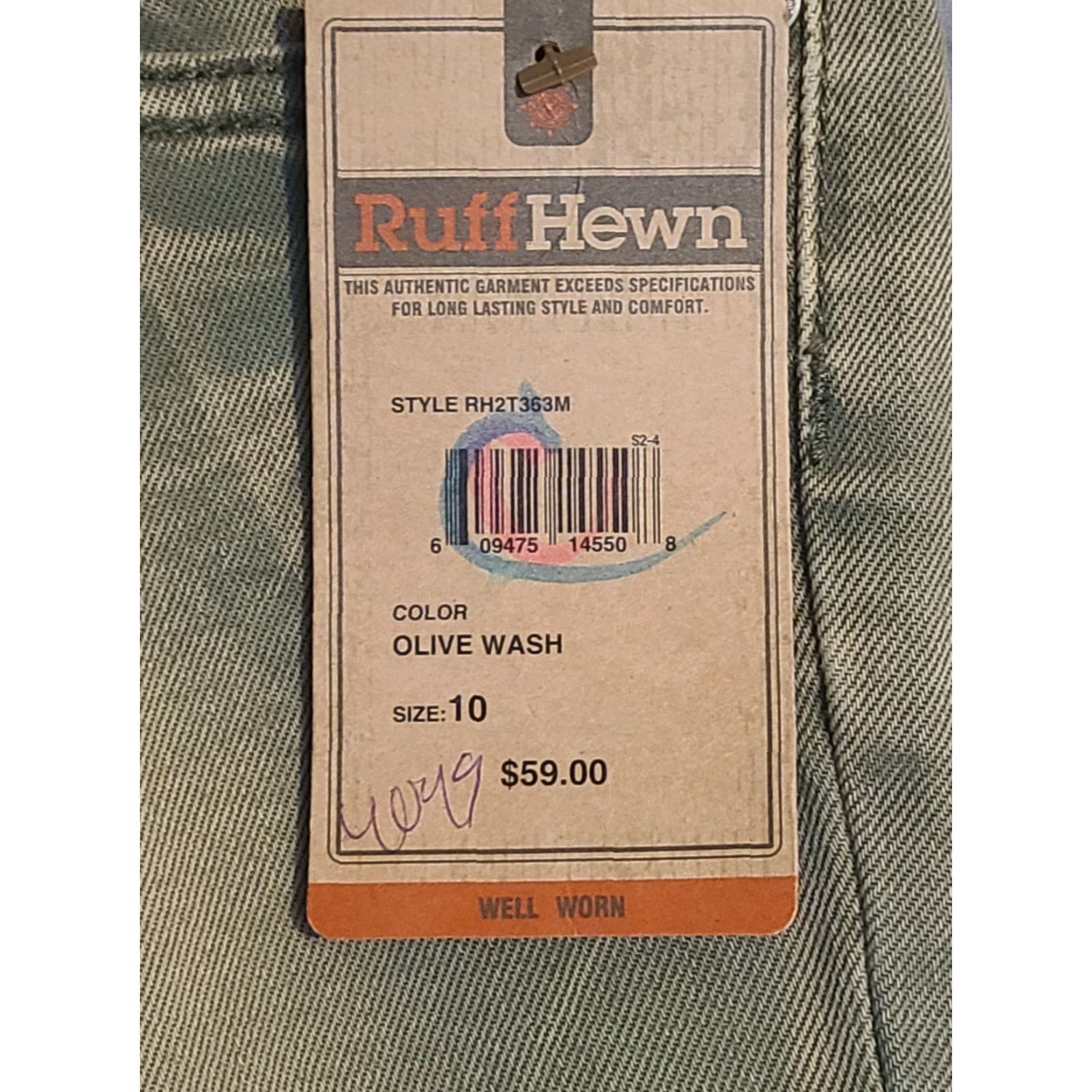 Denime VINTAGE Ruff Hewn Womens Green Denim Jean Shorts 10 Casual Cut-Off 100% Cotton Denim Zip Front Machine Washable Womens Shorts Size 32" / US 10 / IT 46 - 3 Thumbnail