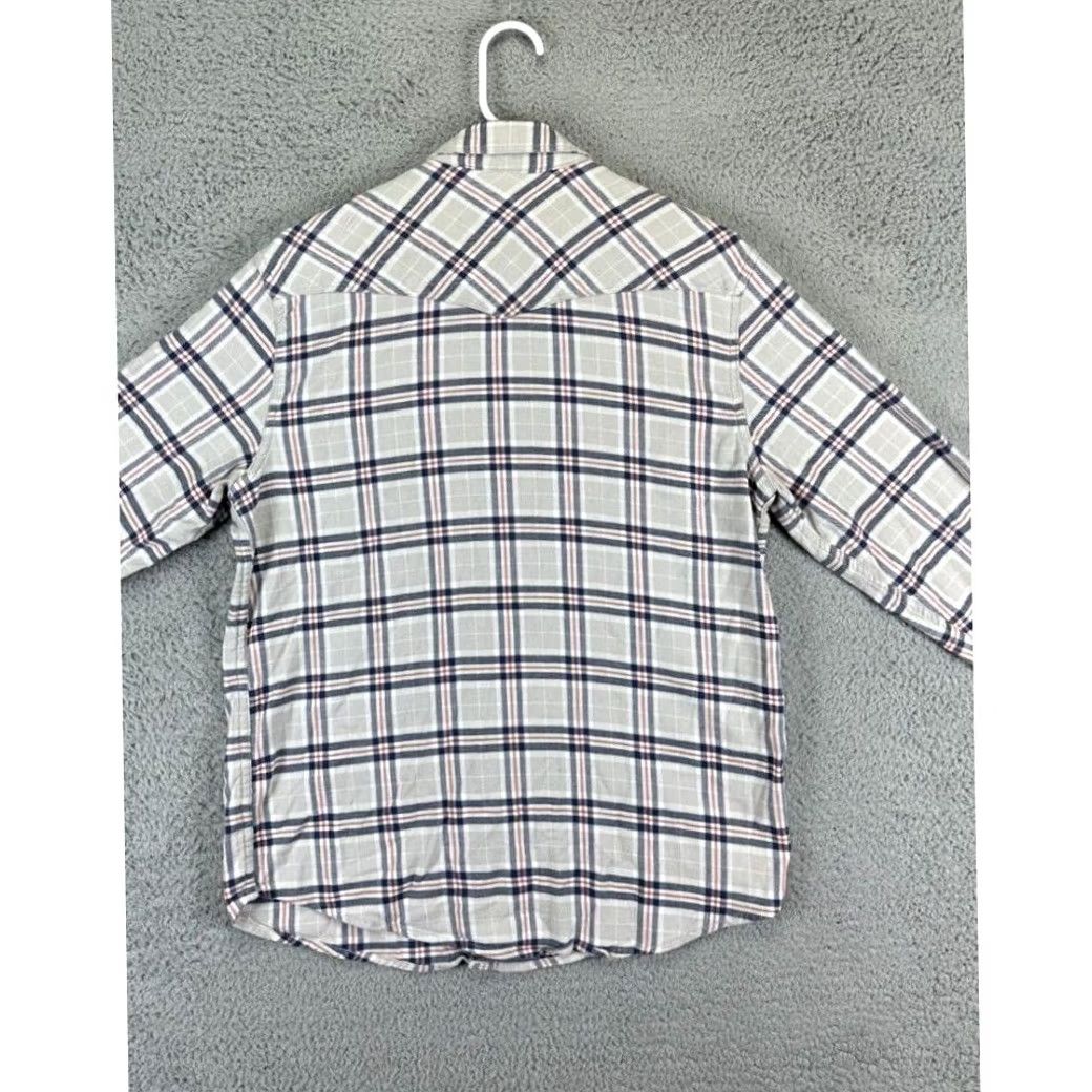 Lucky Brand Lucky Brand Flannel Shirt Adult Medium Grey White Red Pearl Snap Button Up Men's Size US M / EU 48-50 / 2 - 2 Thumbnail