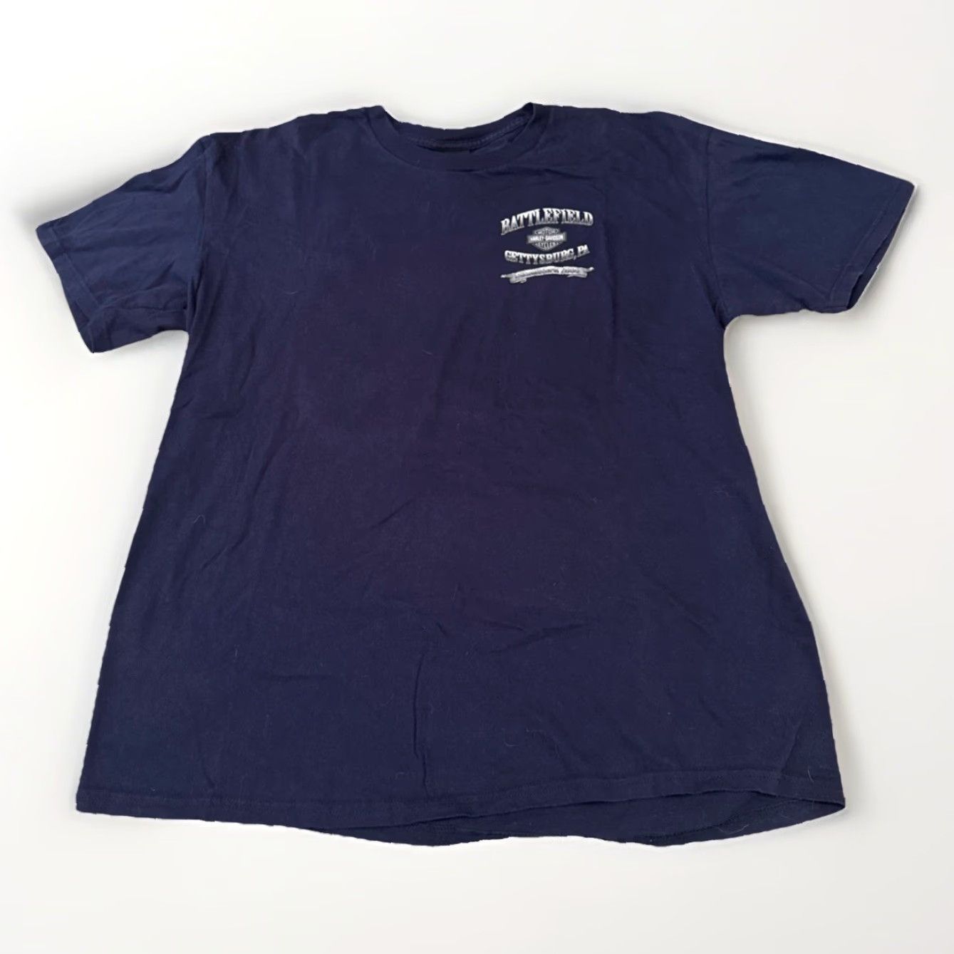 Harley Davidson Harley-Davidson Motorcycles Gettysburg Battlefield Biker Navy Blue T-Shirt XL Mens Size US XL / EU 56 / 4 - 2 Thumbnail