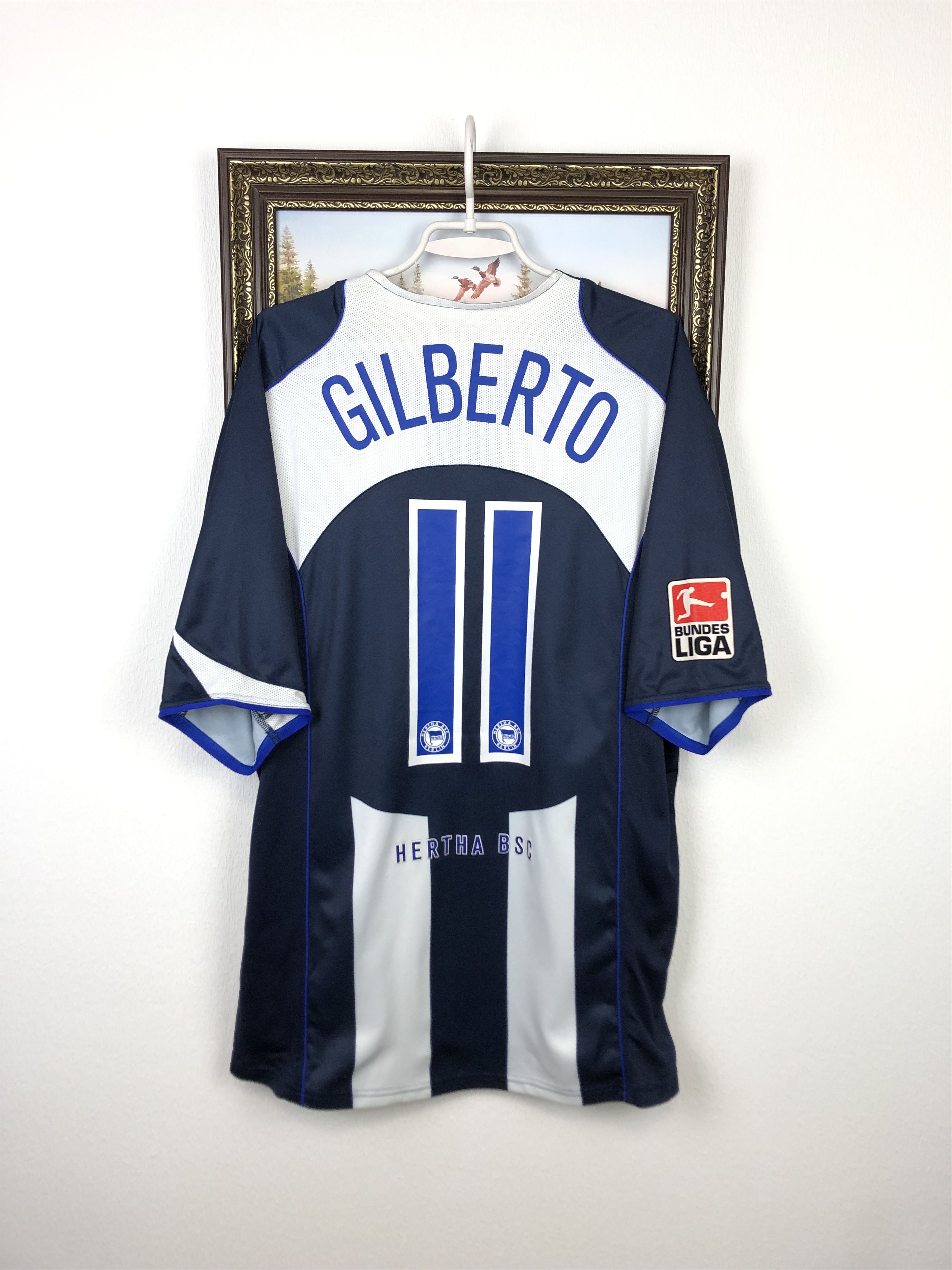 Nike Hertha Home football shirt 2004 Soccer #11 Gilberto Nike Size US XXL / EU 58 / 5 - 1 Thumbnail