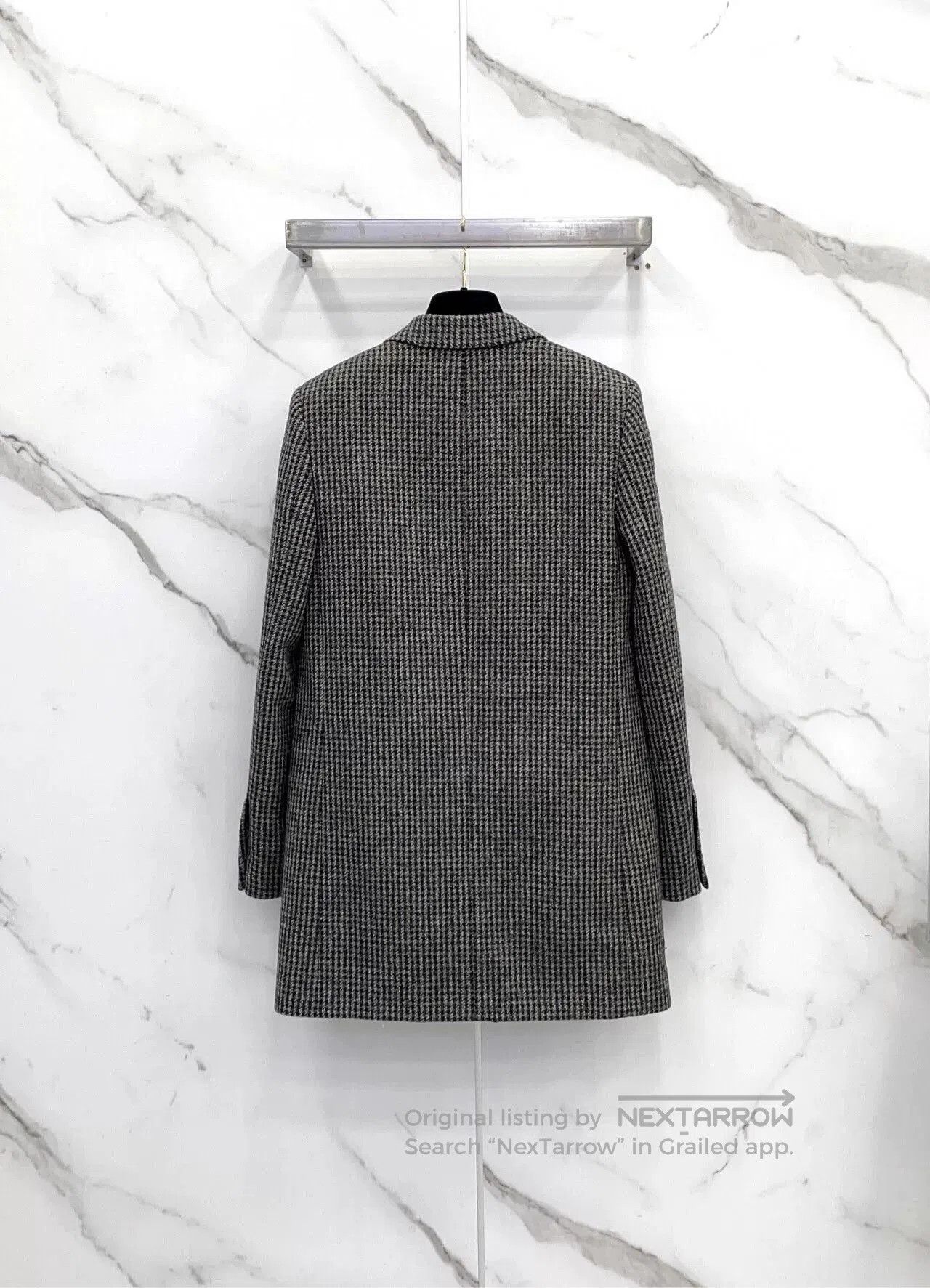 Saint Laurent Paris Saint Laurent Black Houndstooth Wool Blazer. Size XXS / US 00 / IT 34 - 2 Thumbnail