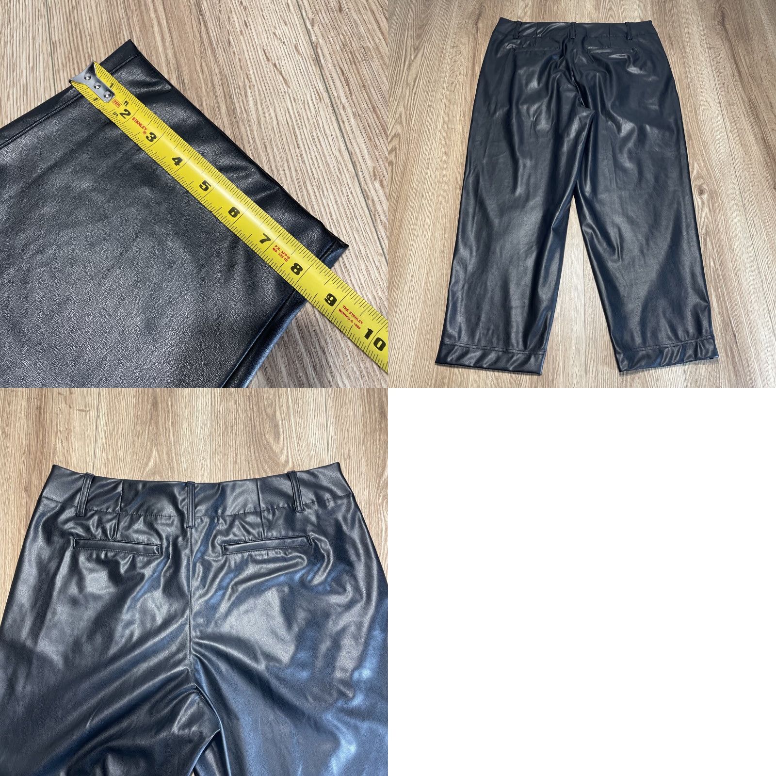 Vintage A New Day Black Faux Leather Ankle Pants Size 16 Womens Size 38" / US 16 / IT 52 - 8 Thumbnail