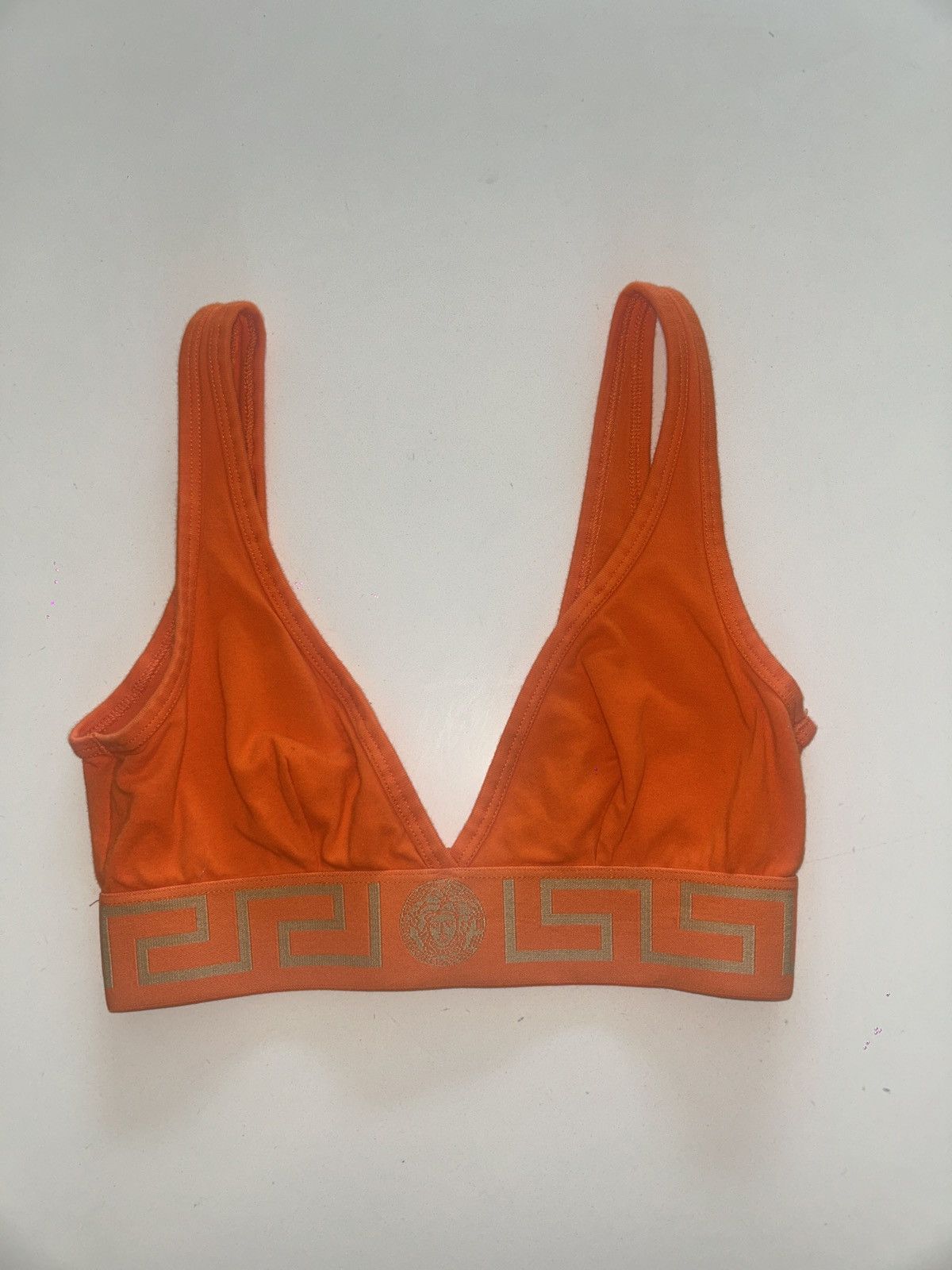 Versace Versace Greca border triangle bralette in orange Size XS / US 0-2 / IT 36-38 - 1 Thumbnail