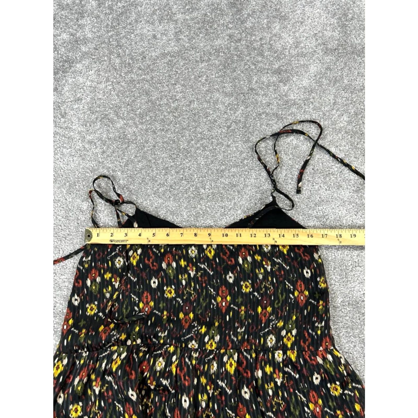 Vintage Sezane Dress Womens Fr 36 Us 4 Floral Sleeveless V-Neck Pullover Short Lined A-Line Blouson Sheath Shift Black Red Yellow Casual Size S / US 4 / IT 40 - 5 Thumbnail