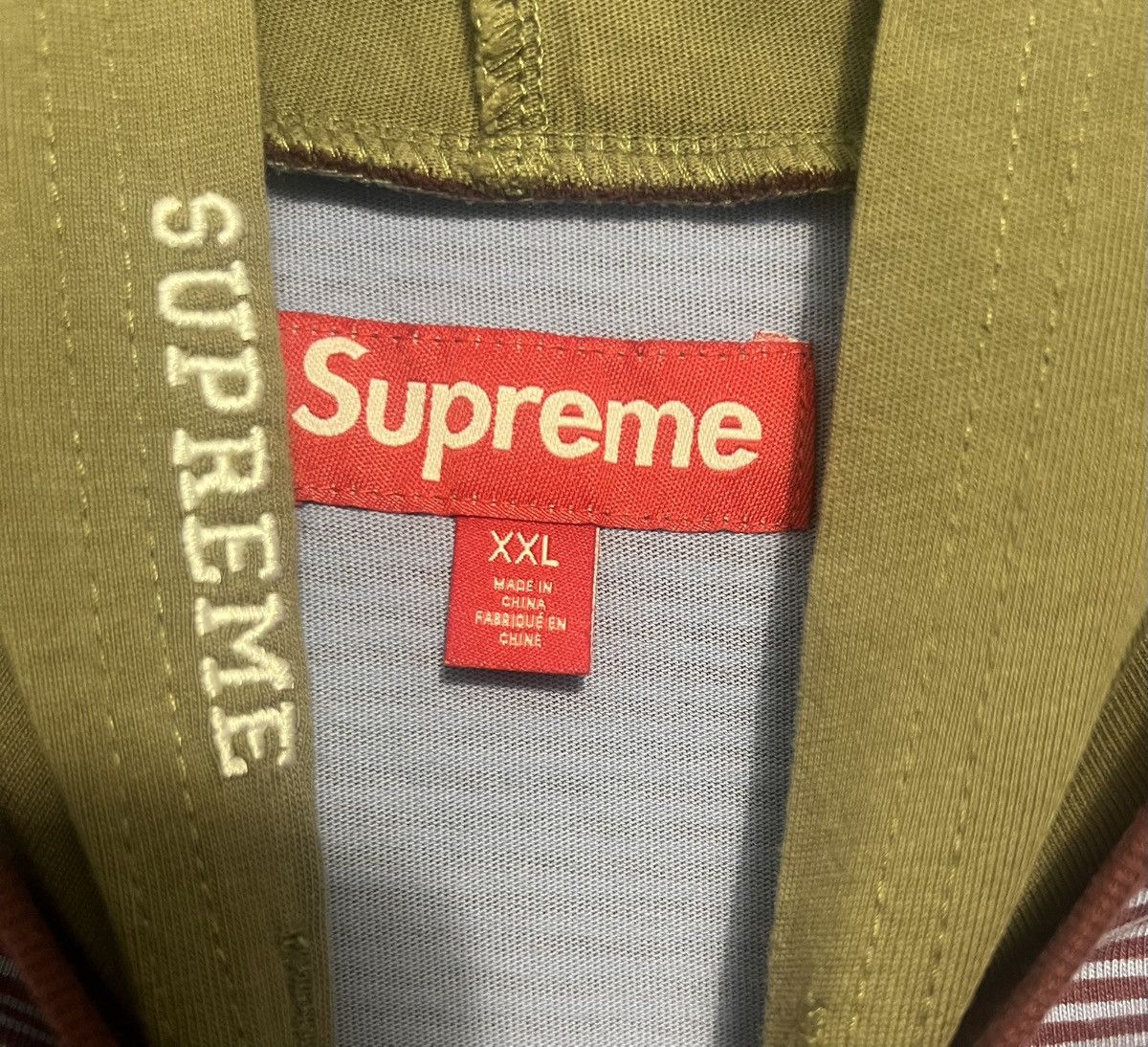 Supreme Authentic Supreme Layered Hooded Long Sleeve Top olive SS24 Size US XXL / EU 58 / 5 - 5 Thumbnail