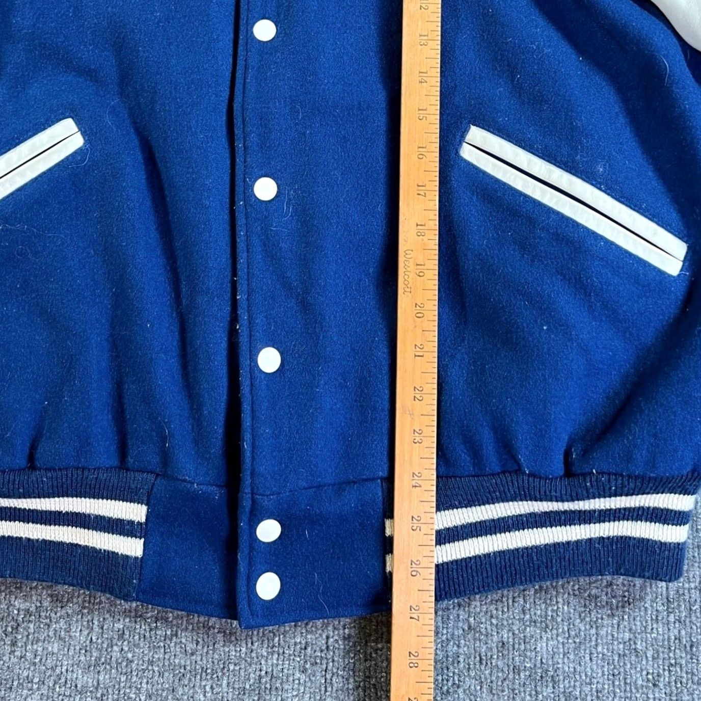 Vintage VINTAGE Butwin Varsity Jacket Mens XL Blue White Wool Leather Letterman Buckeye Jacket Size US XL / EU 56 / 4 - 6 Thumbnail
