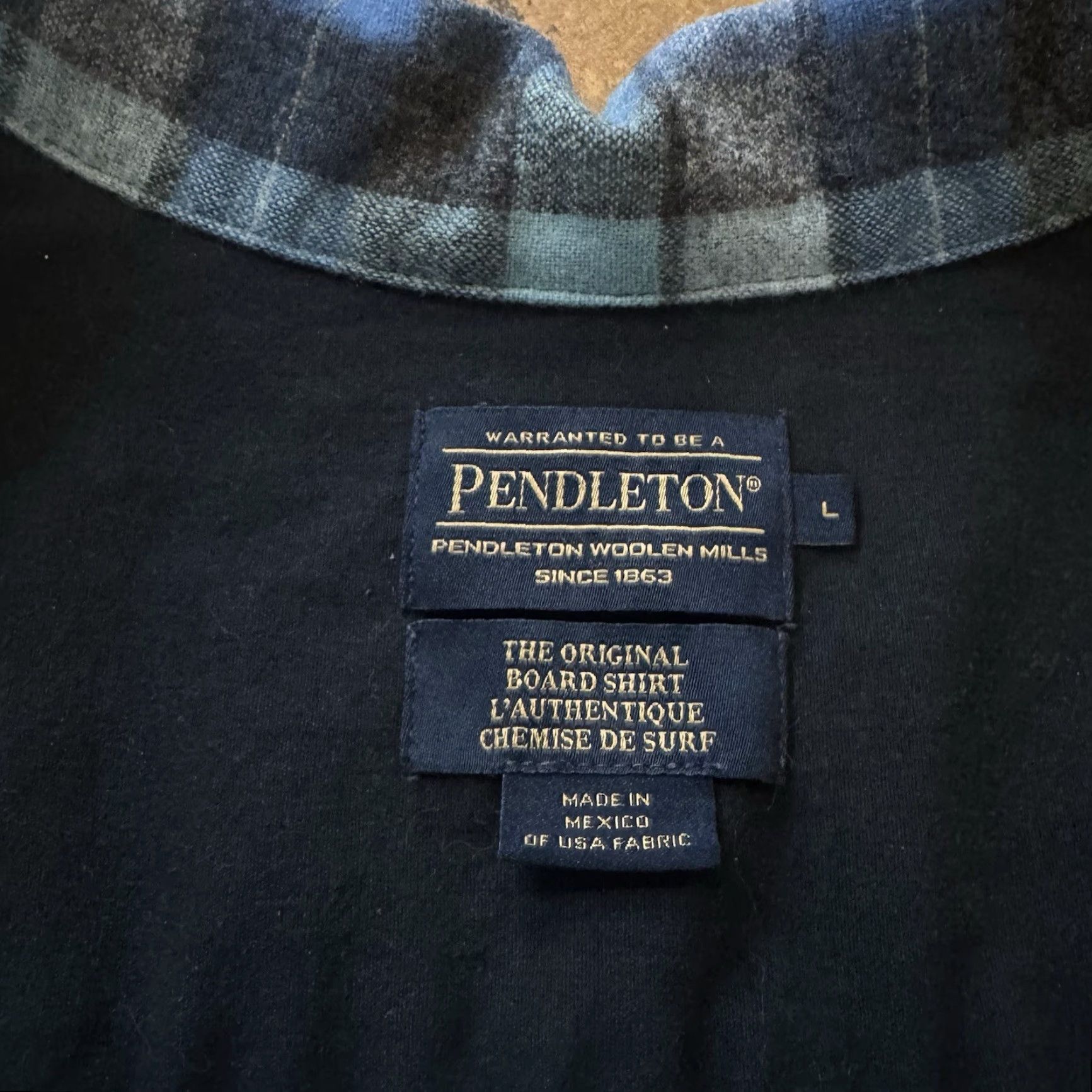Pendleton VTG Pendleton Board Shirt Wool Large Gray Blue Shadow Plaid USA Mens L Button-Up Collar Ship Worldwide Size US L / EU 52-54 / 3 - 7 Thumbnail