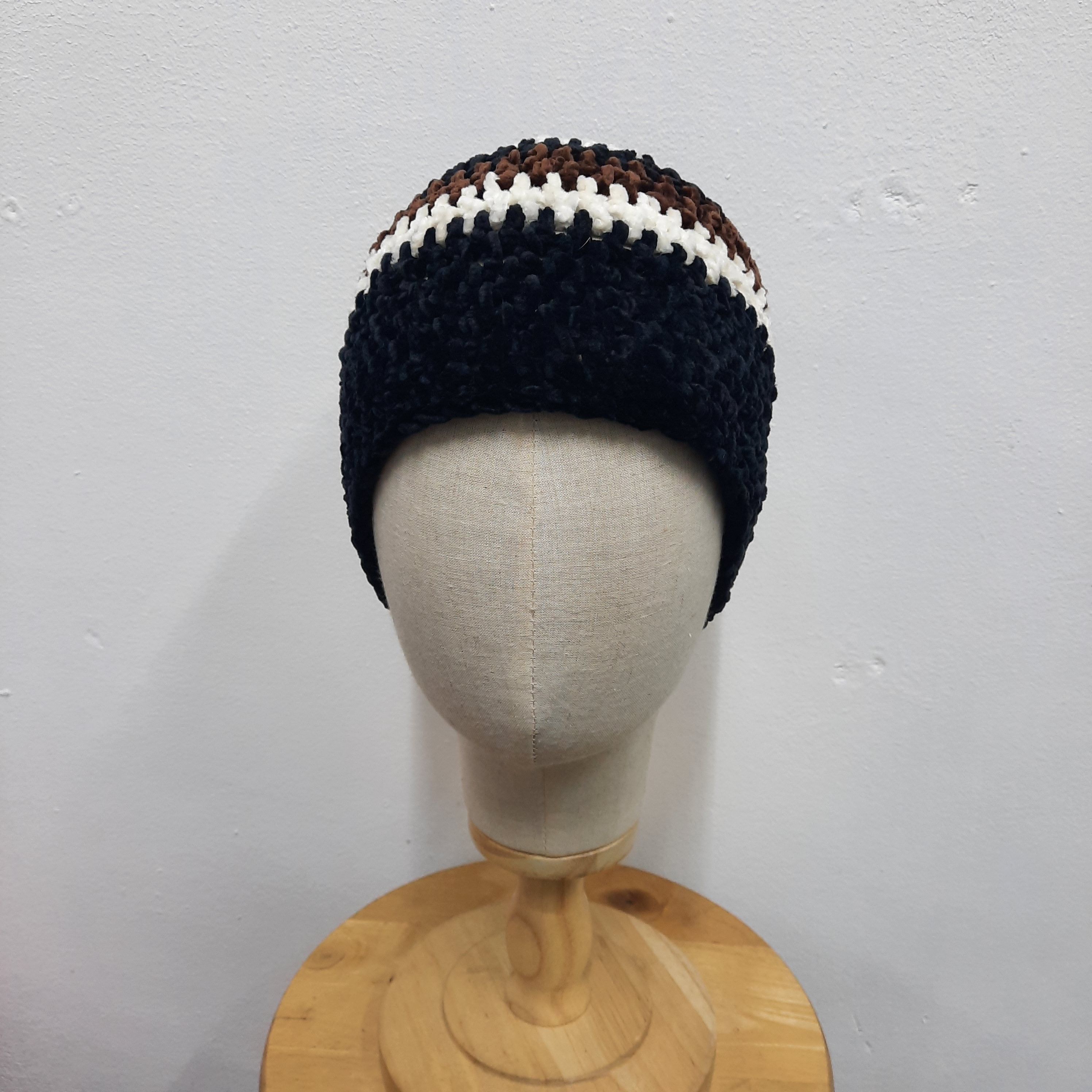 Japanese Brand 🪡 Japanese chochet stripes beanie hat Size ONE SIZE - 2 Thumbnail