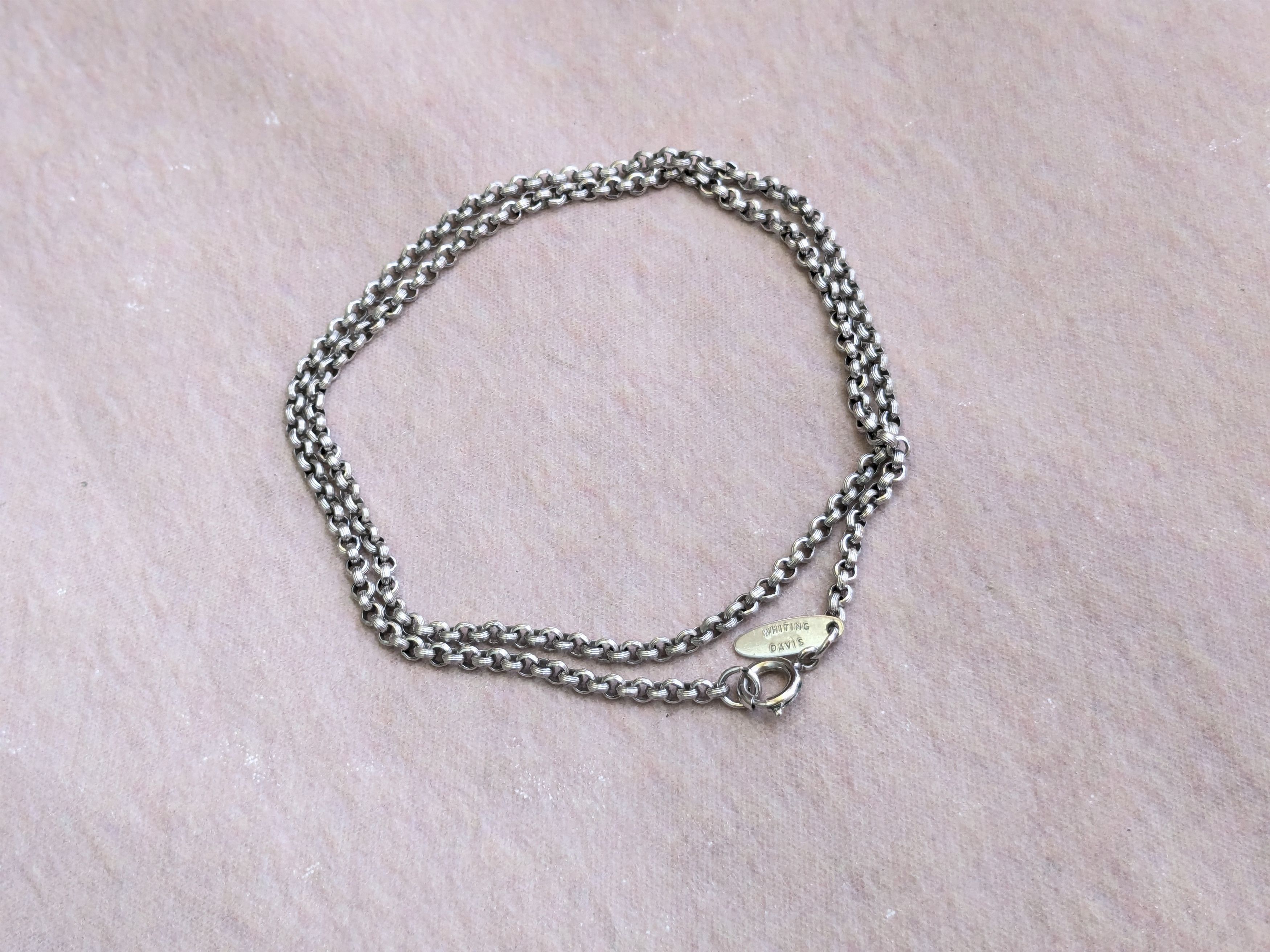 Jewelry × Vintage Silver Choker Necklace 21.5" Round Chain Size ONE SIZE - 1 Thumbnail