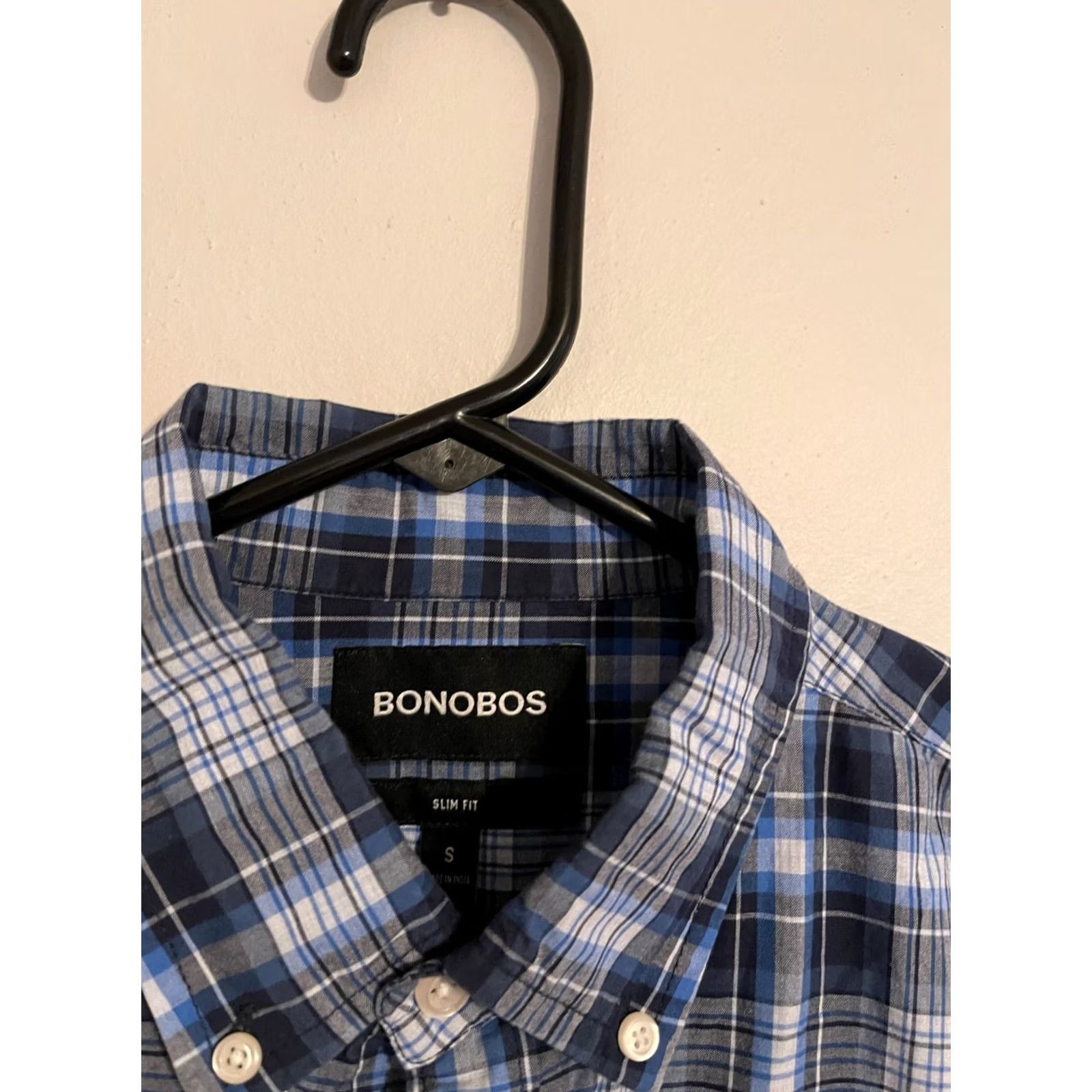 Bonobos Bonobos Slim Fit Button Up Shirt Mens Small S Blue Plaid Casual Dress Long Sleeve Size US S / EU 44-46 / 1 - 3 Thumbnail