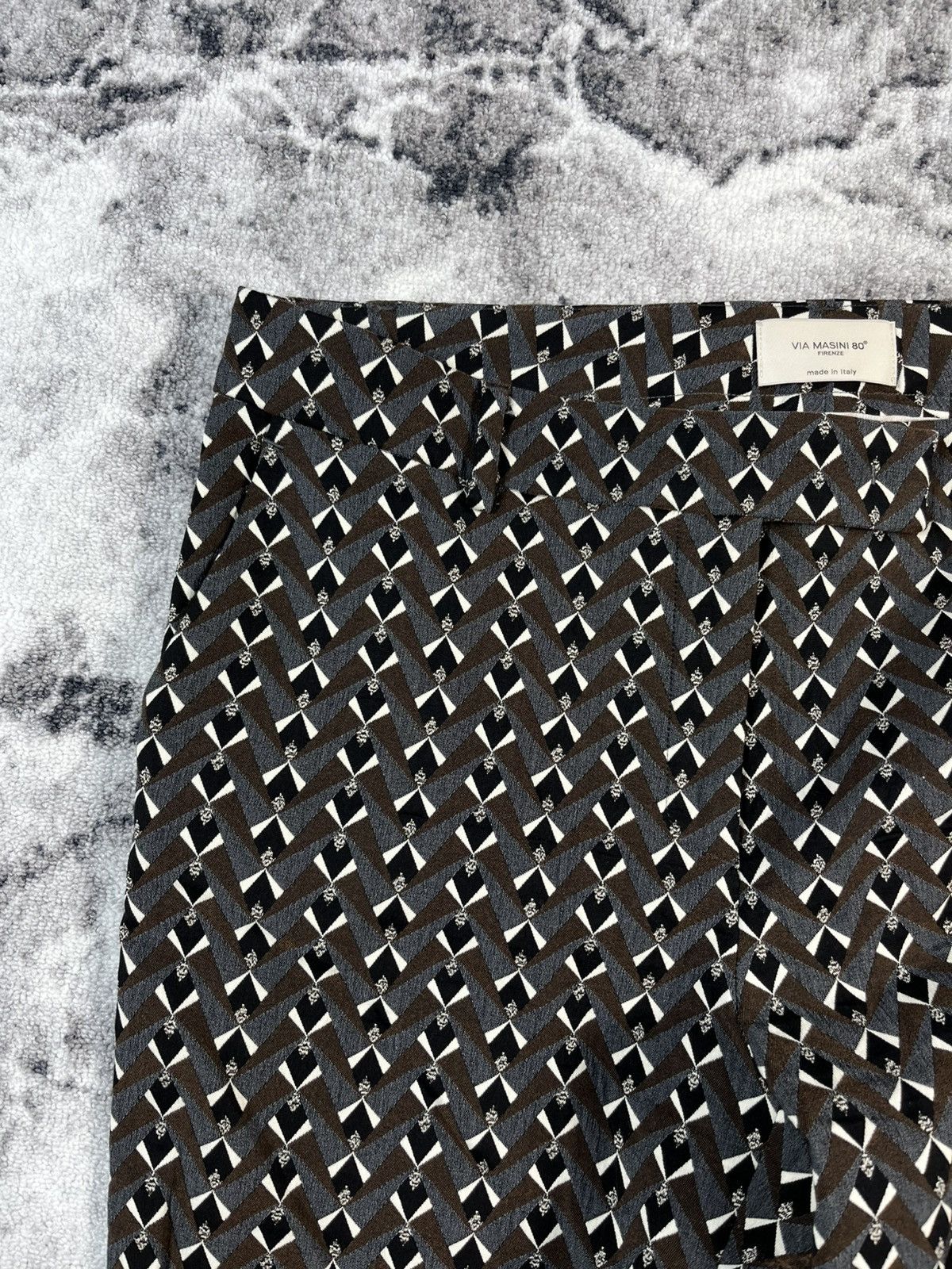 Other Via Masini 80 Geometric Pants Italy Size 48 Pattern Size 34" / US 12 / IT 48 - 4 Thumbnail