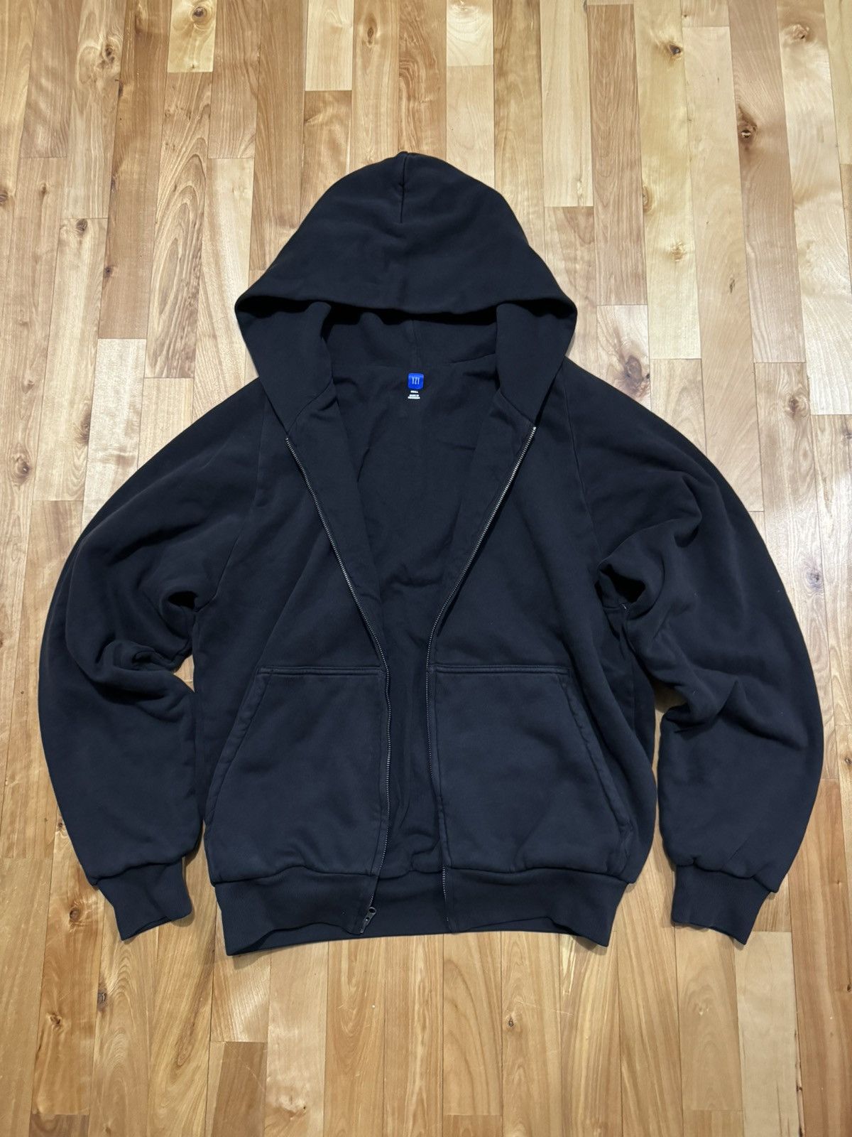image of Yeezy X Gap Zip Up Exclusive Black Hoodie, Men's (Size Small)