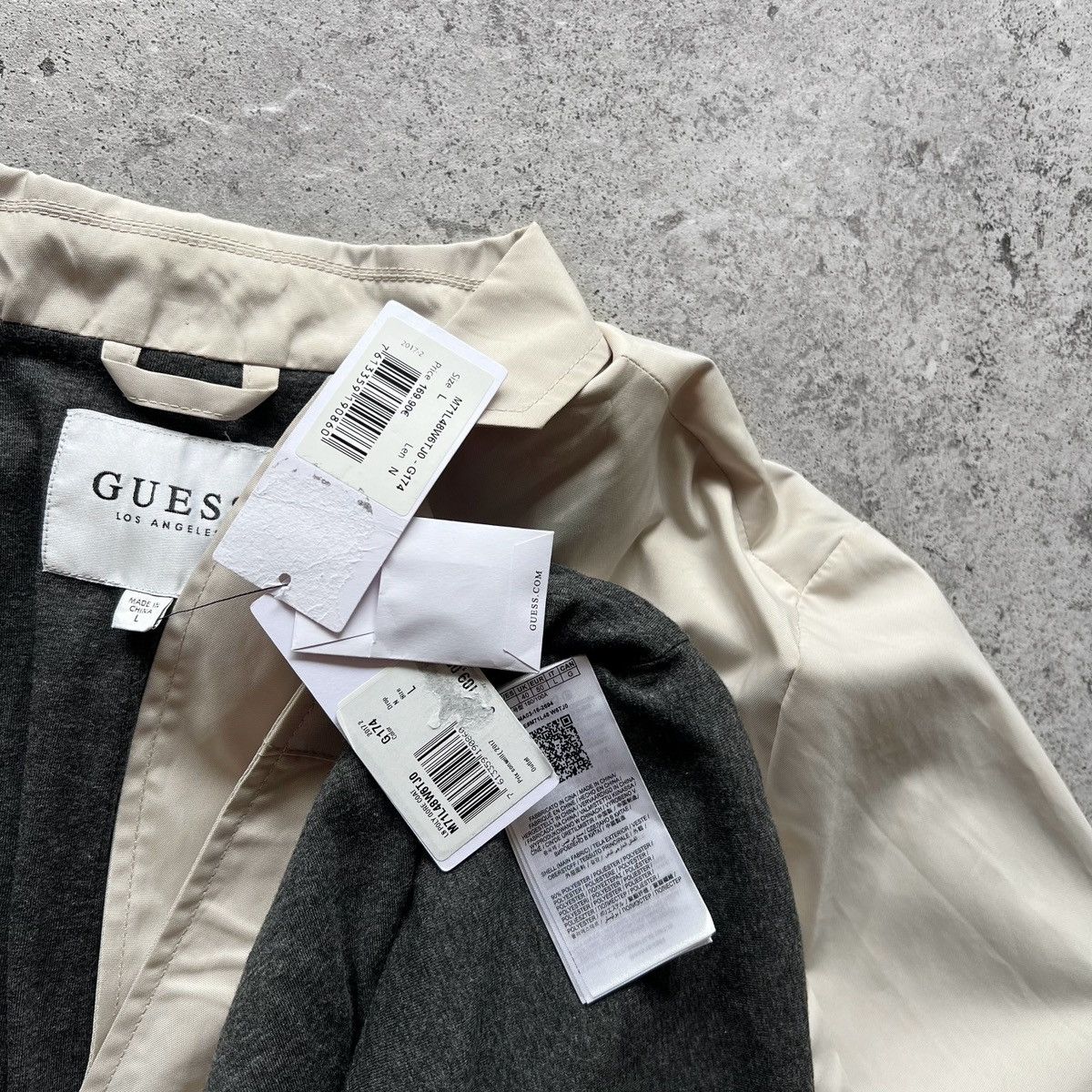 Designer × Guess Guess Mens New Beige Long Sleeve Trench Coat Jacket RRP €170 Size US L / EU 52-54 / 3 - 7 Thumbnail