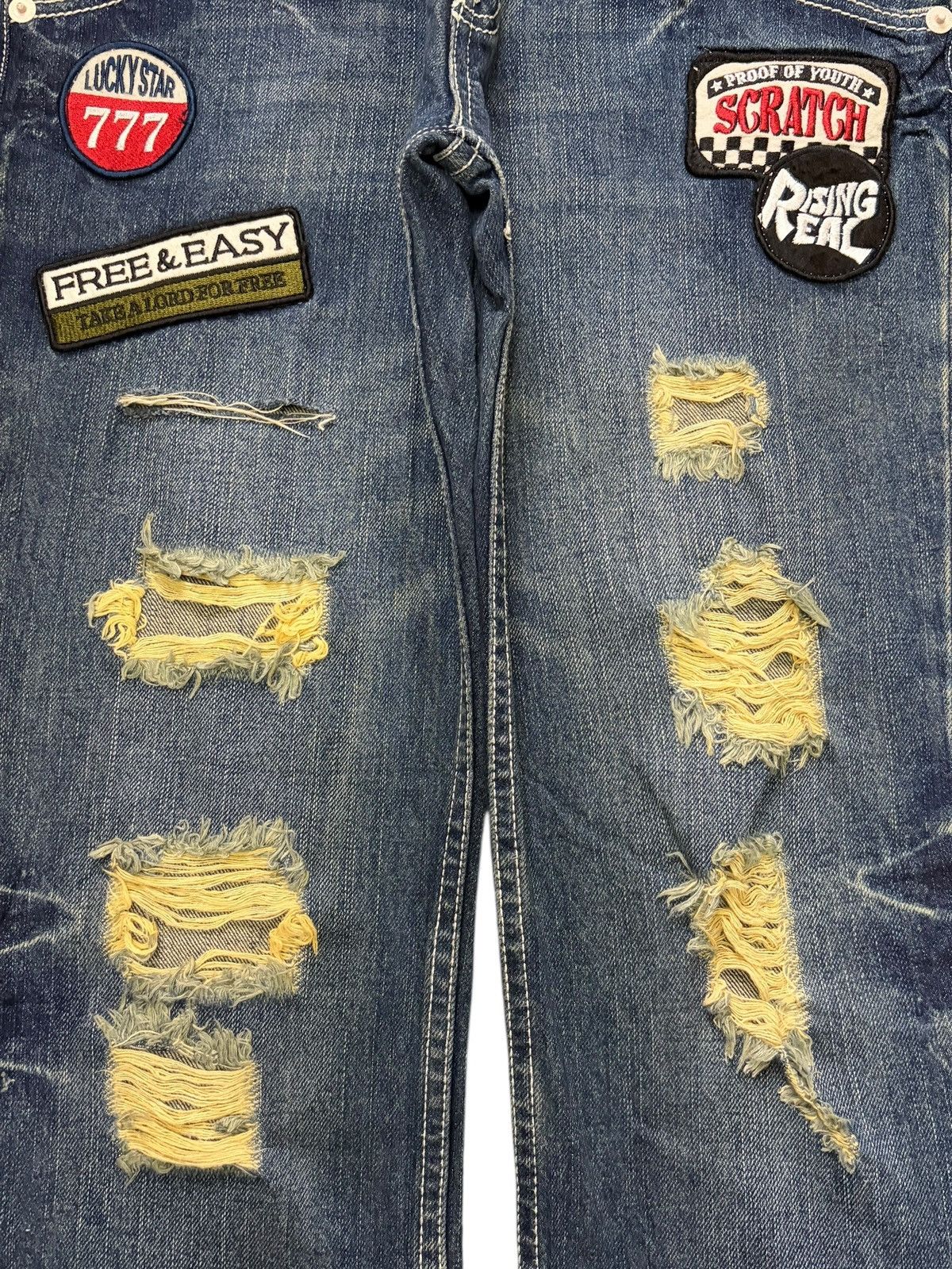 Ksubi Vintage Japanese Brand Rusty Wash Patch Distress Jeans Size 31" - 3 Thumbnail