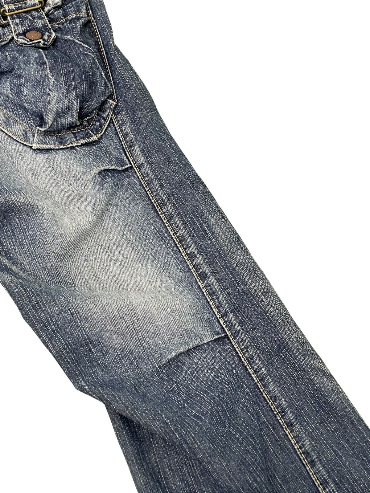 Japanese Brand Flare Jeans Edwin Cargo Faded Distress Boot Cut 8🟦8 Size US 32 / EU 48 - 7 Thumbnail