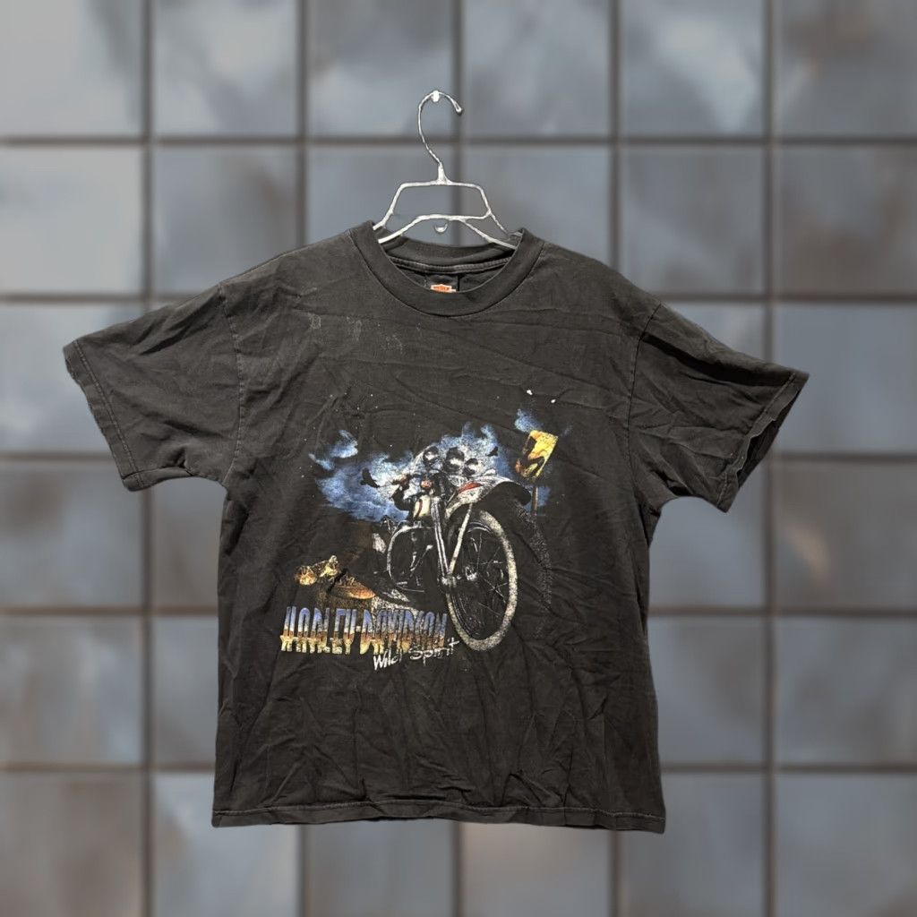 Harley Davidson VINTAGE Harley-Davidson Motorcycle Wild Sport Rattle Snake Black T-Shirt L Mens Size US L / EU 52-54 / 3 - 1 Thumbnail