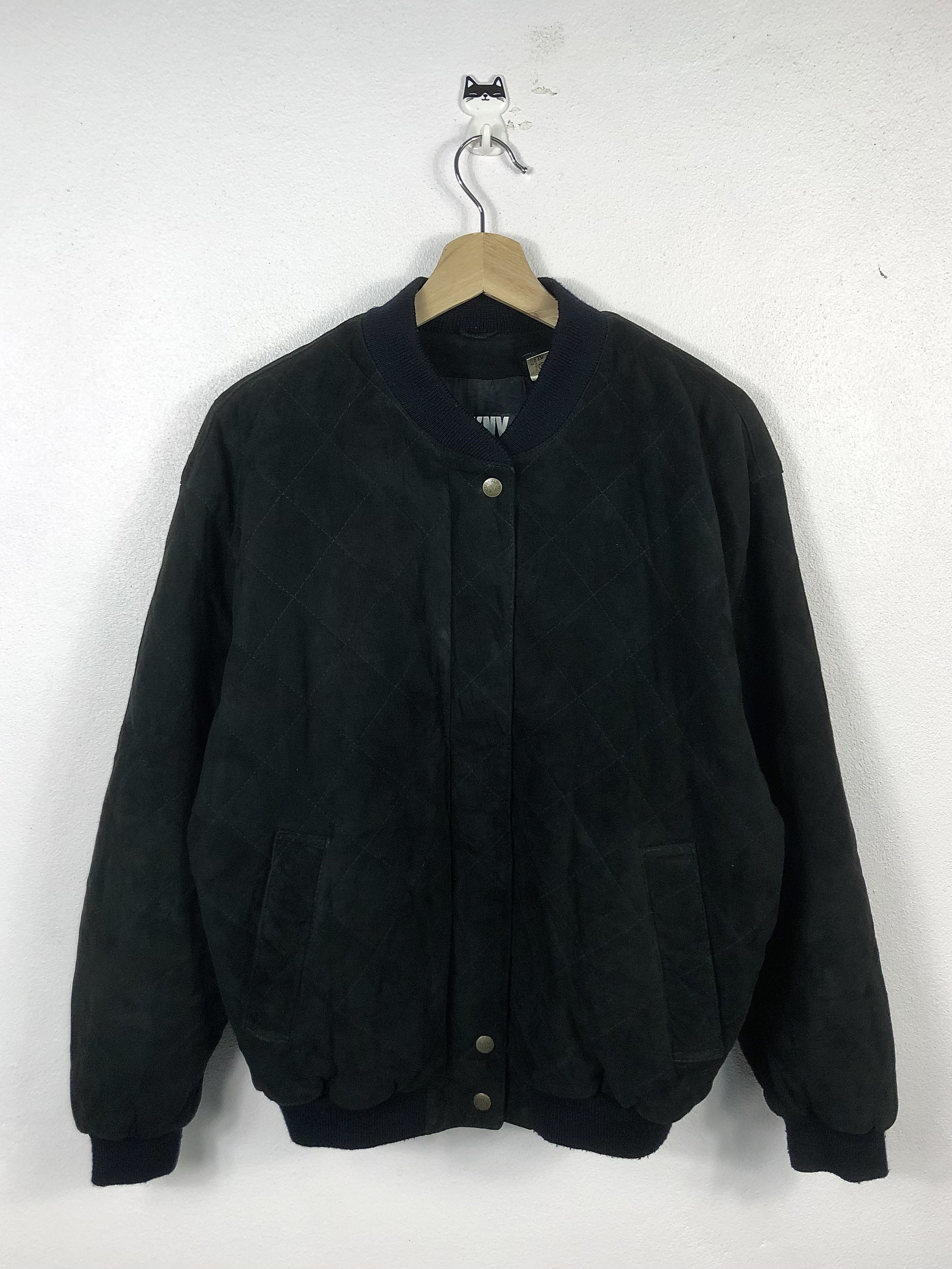DKNY Rare Vintage 90s DKNY Lambsuede Leather Bomber Jacket Size US L / EU 52-54 / 3 - 1 Thumbnail