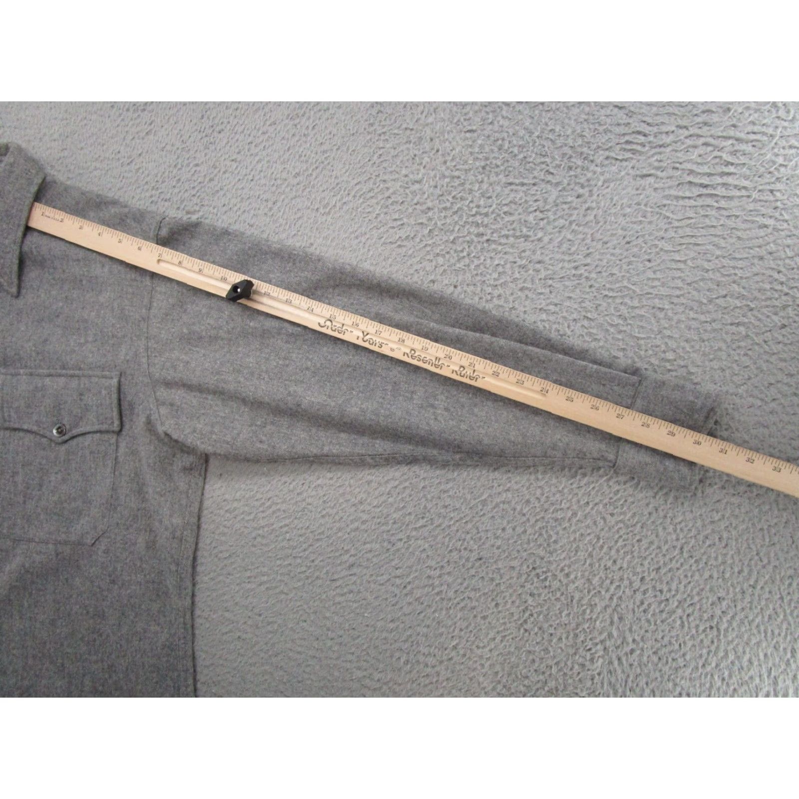 Vintage The J. Peterman Company Men's Gray Wool Button Up Long Sleeve Shirt M Read Size US M / EU 48-50 / 2 - 7 Thumbnail