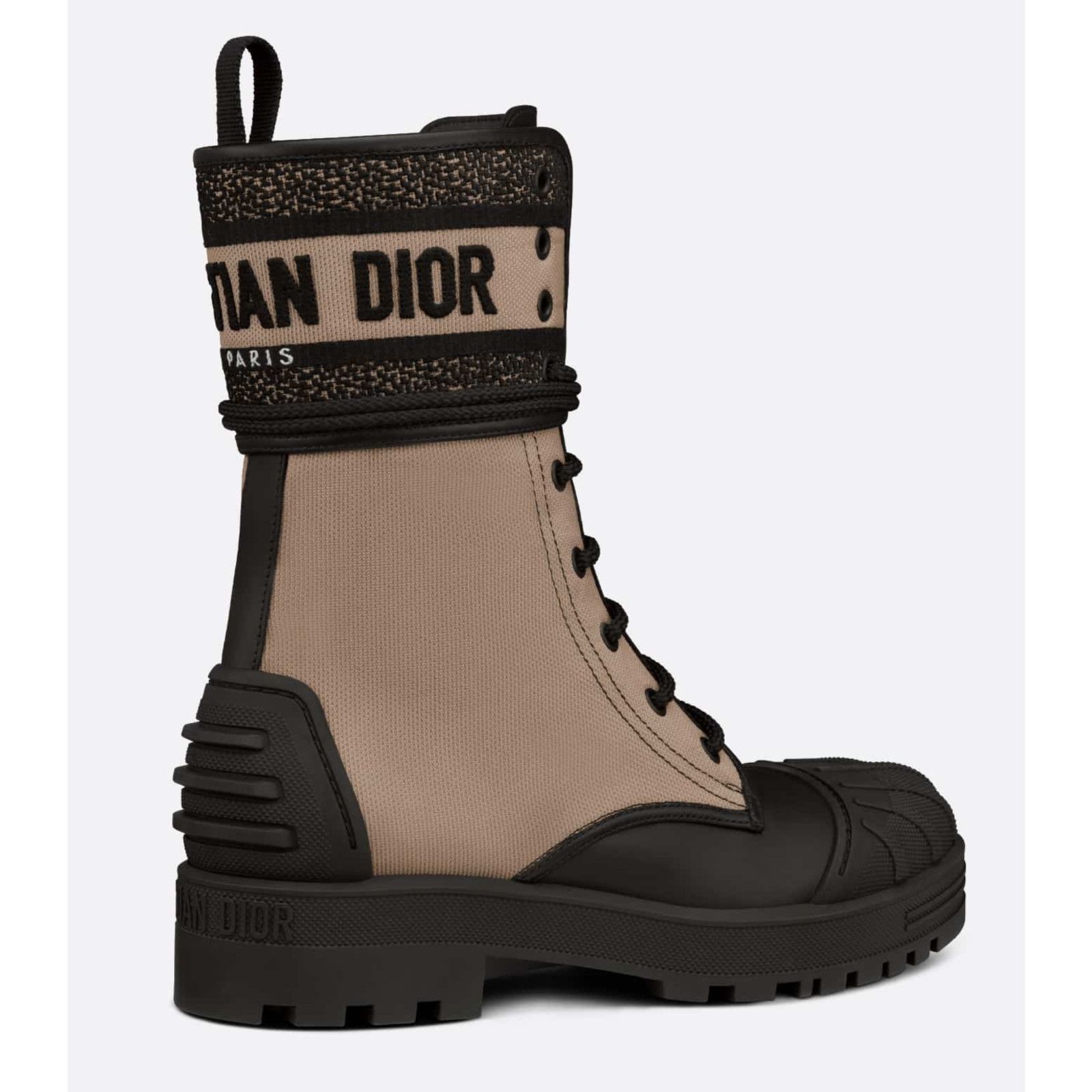 Dior Dior D-Major Black Taupe Logo Military Combat Lace Up Tie Size US 8.5 / IT 38.5 - 12 Thumbnail