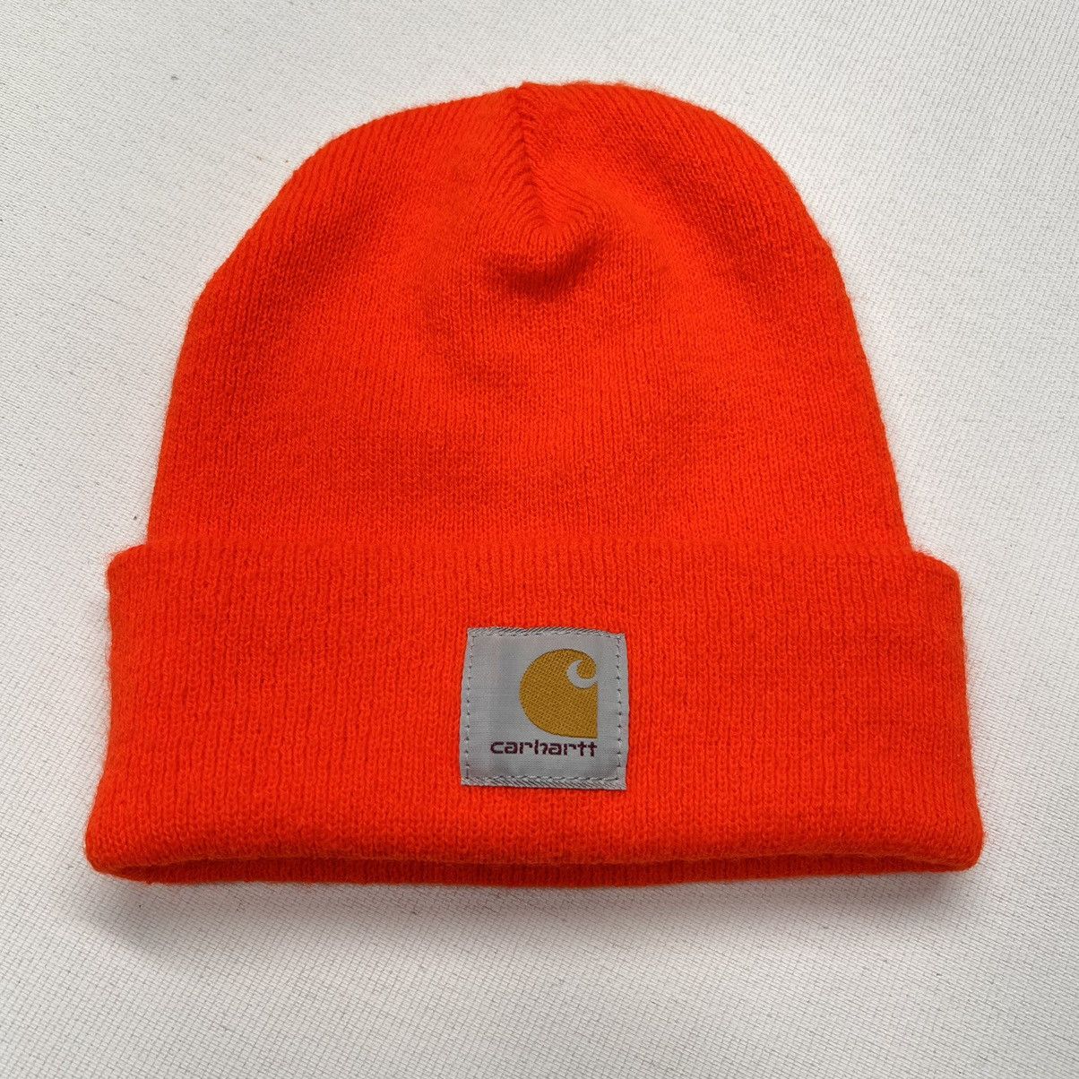 Carhartt Carhartt Beanie Bright Orange Hunting Outdoors Logo Acrylic Size ONE SIZE - 1 Thumbnail