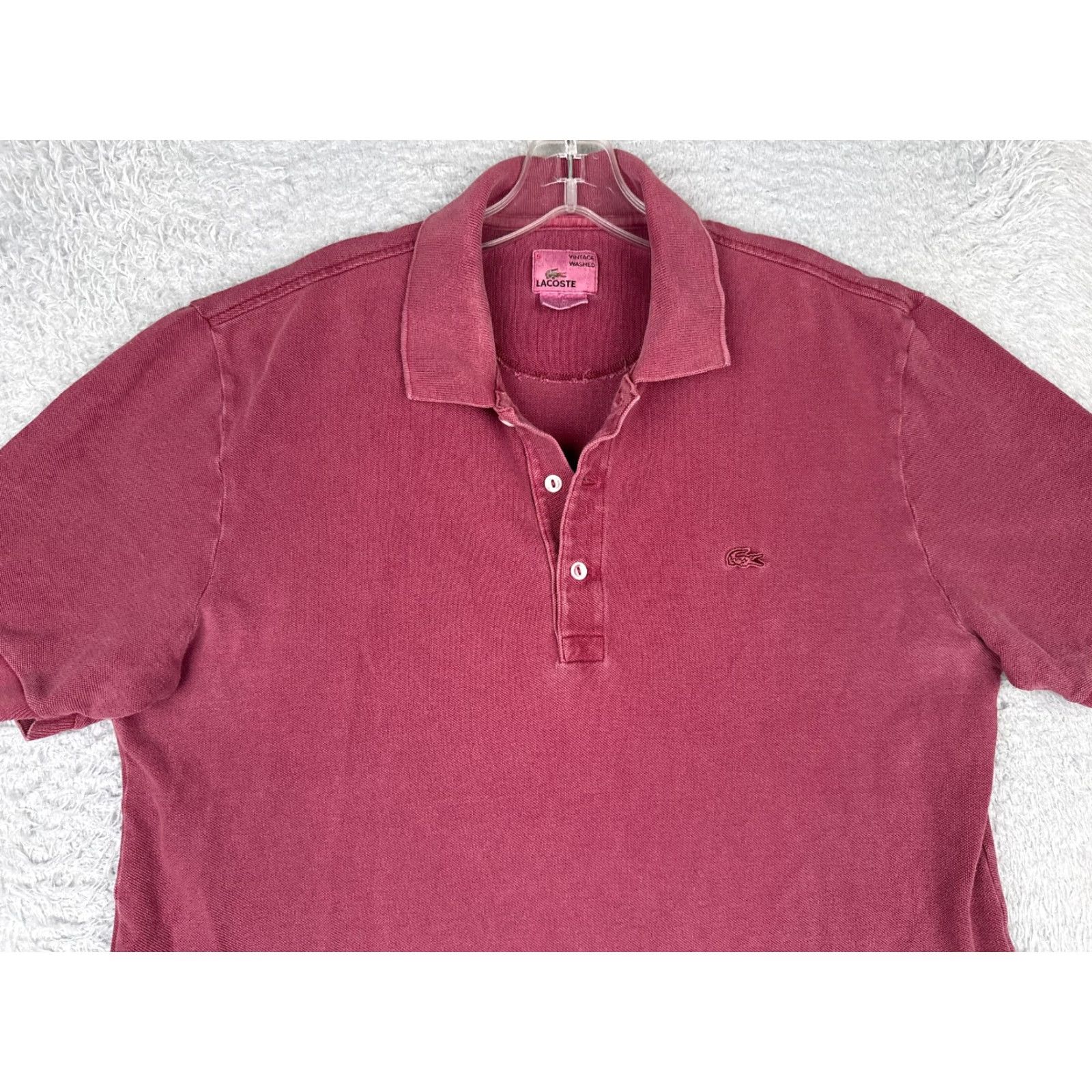 Lacoste VINTAGE Lacoste Polo Shirt Men 5 Red Short Sleeve 100% Cotton Croc Logo Slim Golf Read Size US S / EU 44-46 / 1 - 4 Thumbnail