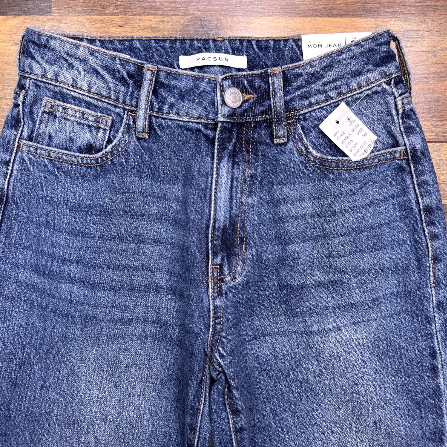 Pacsun Pacsun Mom Jeans 23 Mid Rise Evan Blue New Jeans Women 100% Cotton Medium Wash 5-Pocket Reg Fit Denim Bag? Size 40" / US 18 - 3 Thumbnail