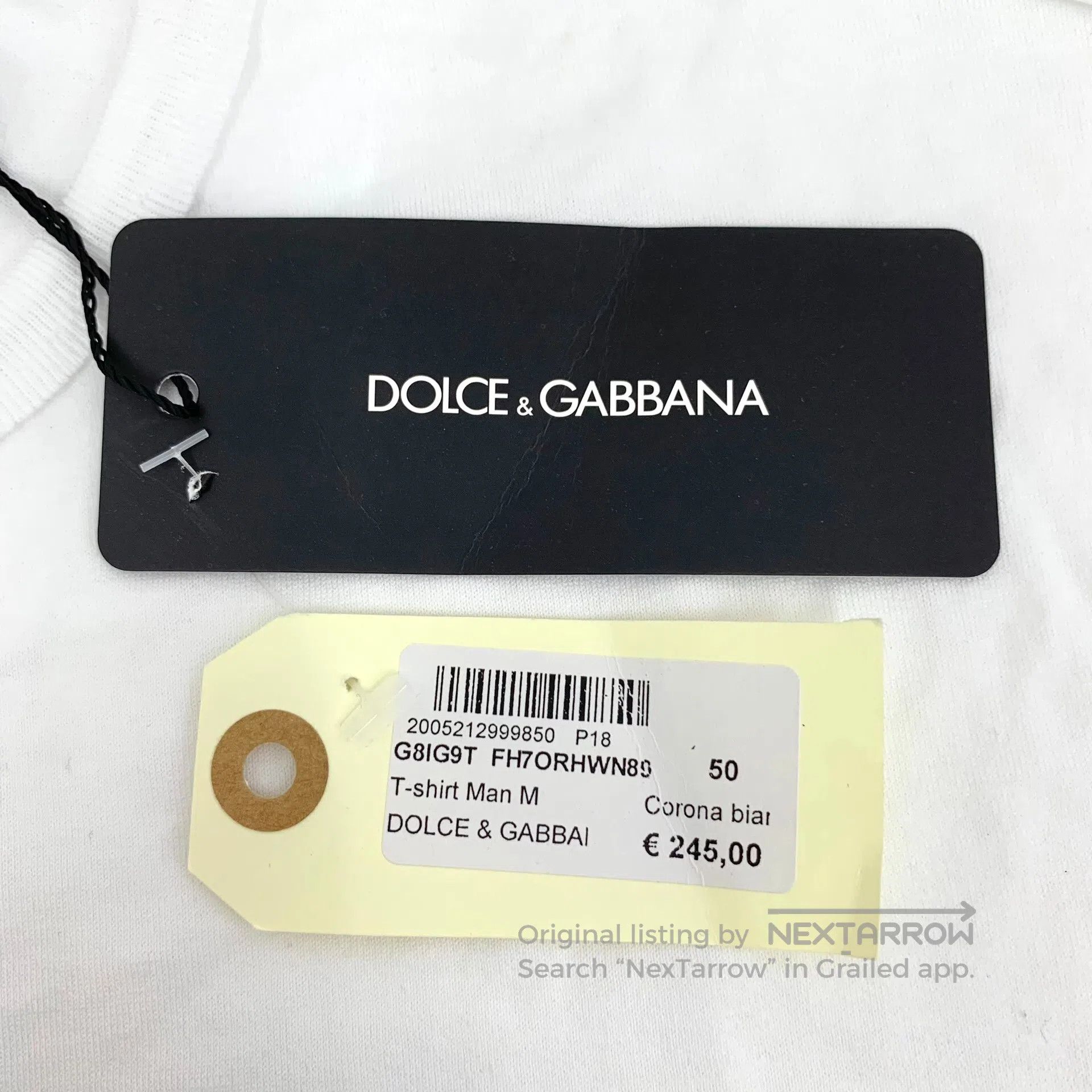 Dolce & Gabbana Dolce Gabbana White T-shirt with Crown and Letter Print on Size US L / EU 52-54 / 3 - 6 Thumbnail