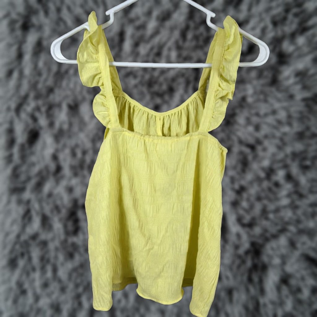 Vintage Kaileigh Blouse Women’s S Yellow Sleeveless Top Ruffled Strap Casual Party/Cocktail Travel 90 Size S / US 4 / IT 40 - 1 Thumbnail