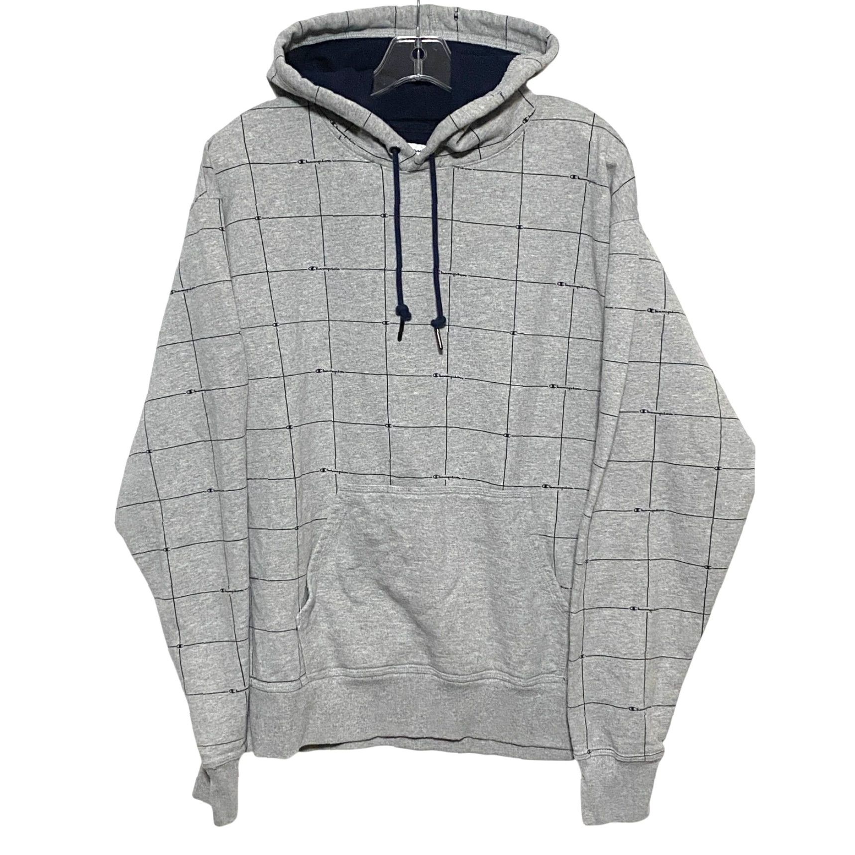 Champion Champion Windowpane Spell Out Hoodie Sweatshirt Mens L Athleisure Comfort Sporty Shirt Size US L / EU 52-54 / 3 - 2 Thumbnail