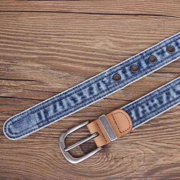 Japanese Brand Kuriyama x Eri Casual Niche Pin Buckle 47in Denim Belt Size ONE SIZE - 4 Thumbnail
