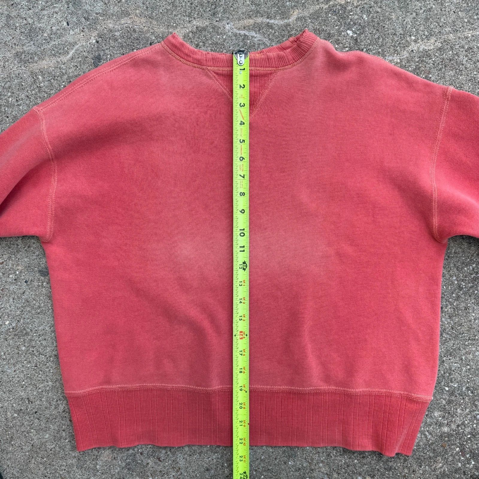 Vintage VTG 40s Double V Crewneck Sweatshirt Red Pink Salmon Faded Size US L / EU 52-54 / 3 - 6 Thumbnail