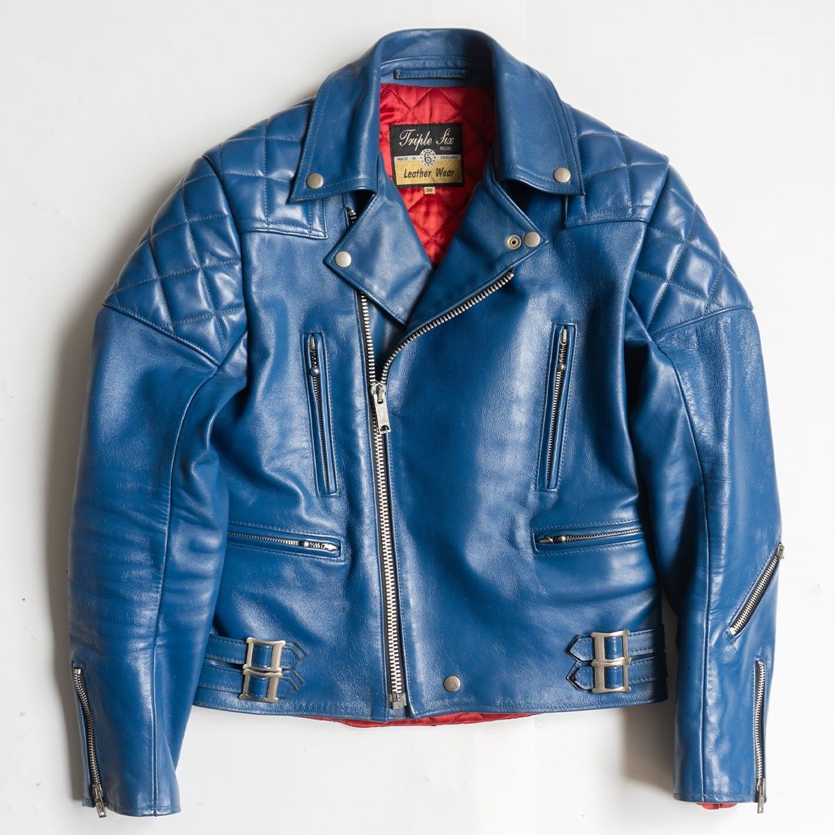 Vintage 666 triple six Steerhide Padded Motorcycle Jacket Size 36 Size US M / EU 48-50 / 2 - 1 Thumbnail
