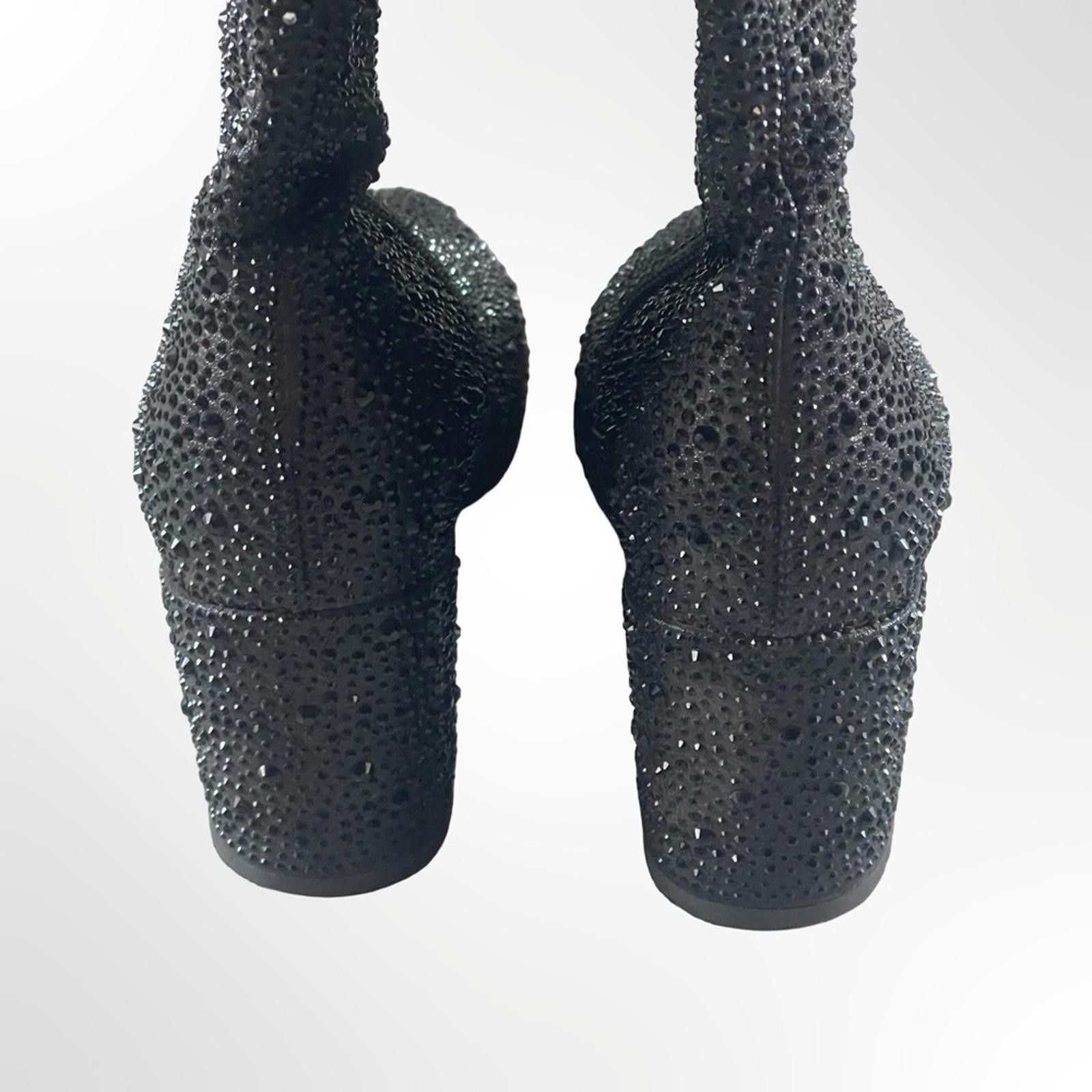 Other Wet Kiss Black Rhinestone Heeled Boots in many sizes avail Size US 6.5 / IT 36.5 - 5 Thumbnail